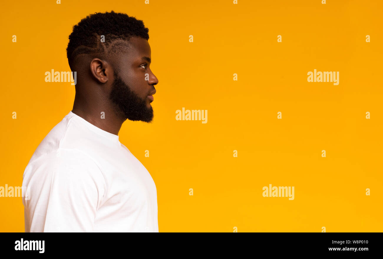 Profile portrait of serious african american man Stock Photo - Alamy