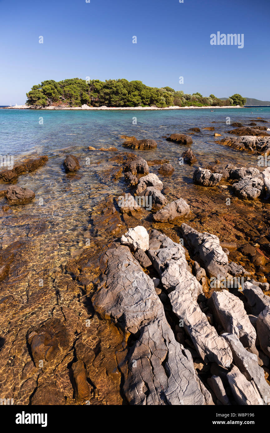Blue Lagoon on the island of Veliki Drvenik on the Adriatic coast of Croatia Stock Photo