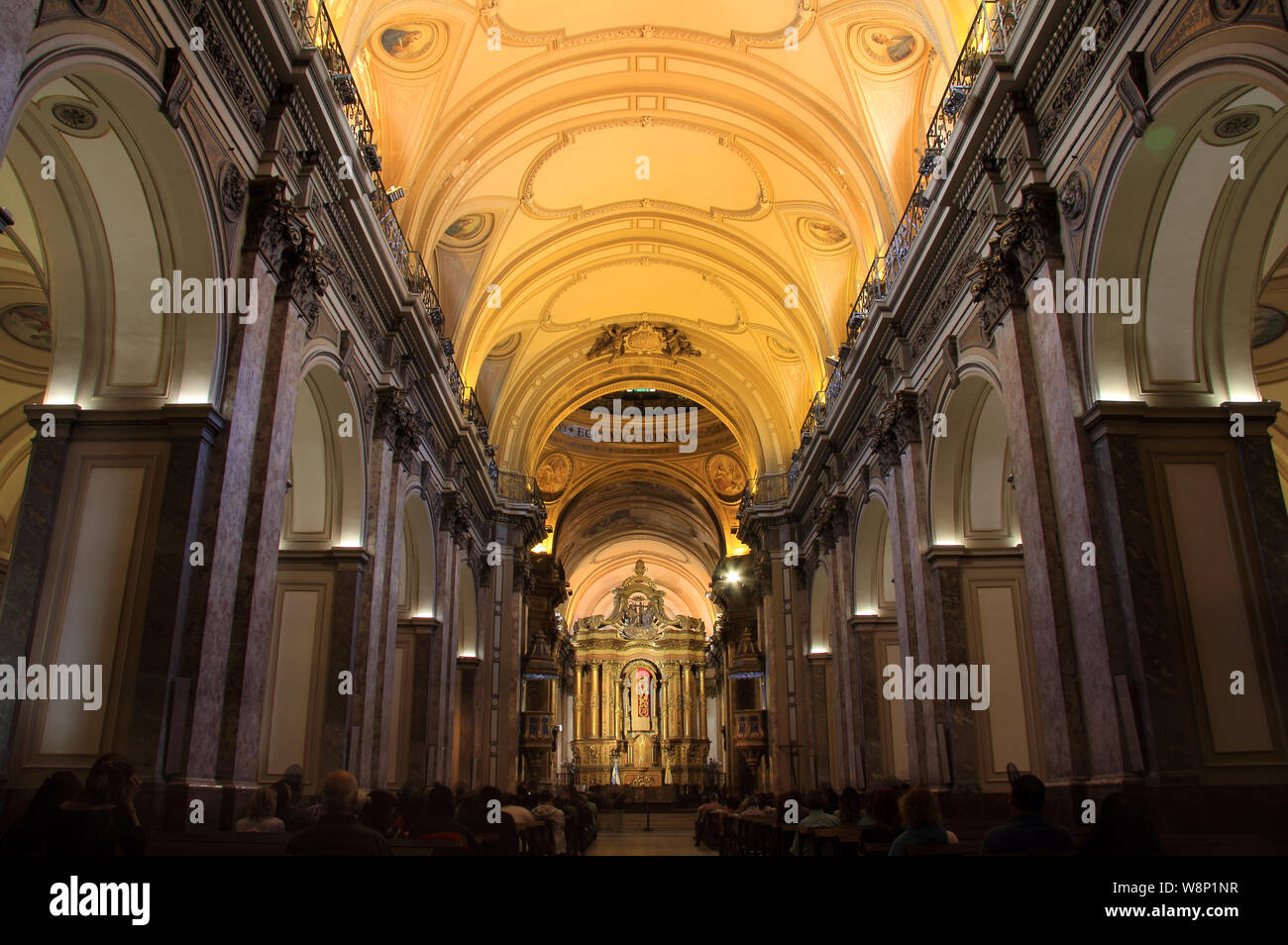 Buenos Aires Metropolitan Cathedral, with its elegant interior, serves as the main center of Catholicism in Buenos Aires, capital city of Argentina Stock Photo