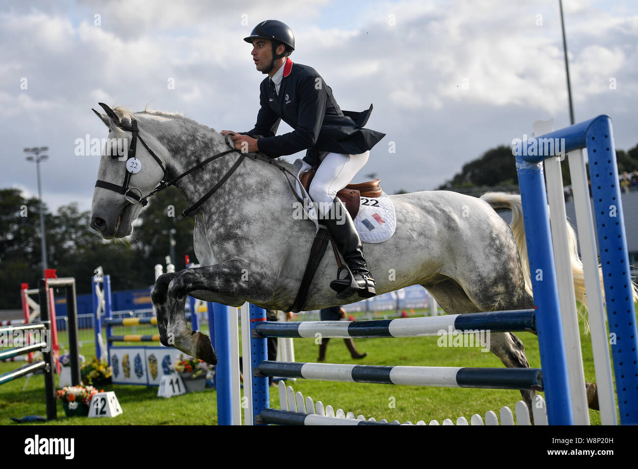 Valentin Prades of France during day five of the 2019 European Modern Pentathlon Championships at the University of Bath. Stock Photo
