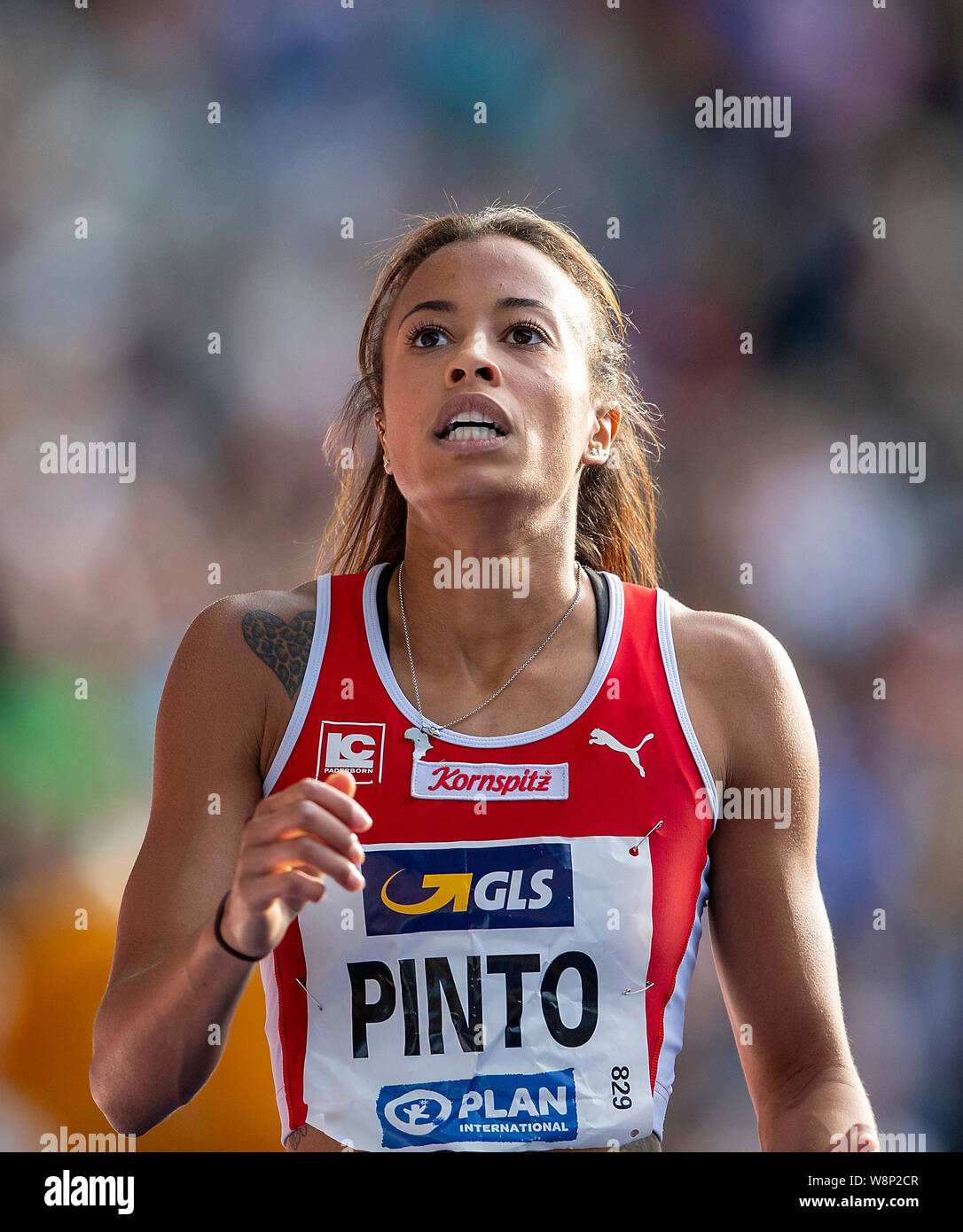 Winner Tatjana PINTO (LC Paderborn) 1st place, after the run, women's final  200m, on 04.08.2019 German Athletics Championships 2019, from 03.08. -  04.08.2019 in Berlin / Germany. | Usage worldwide Stock Photo - Alamy