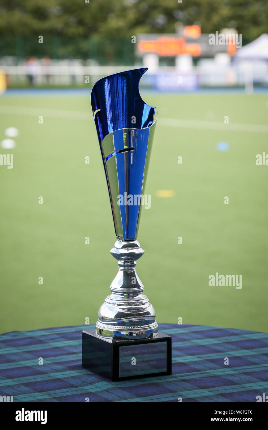 Glasgow, Scotland, UK. 10th Aug 2019. The final day of the Women's Eurohockey Championship ll held at Glasgow National Hockey Centre was a sell-out with thousands of spectators filling the stands and open areas surrounding the pitch to watch highly competitive matches between teams across Europe. Scotland were the winners overall with Italy taking silver and Poland taking bronze. Credit: Findlay/Alamy Live News Stock Photo