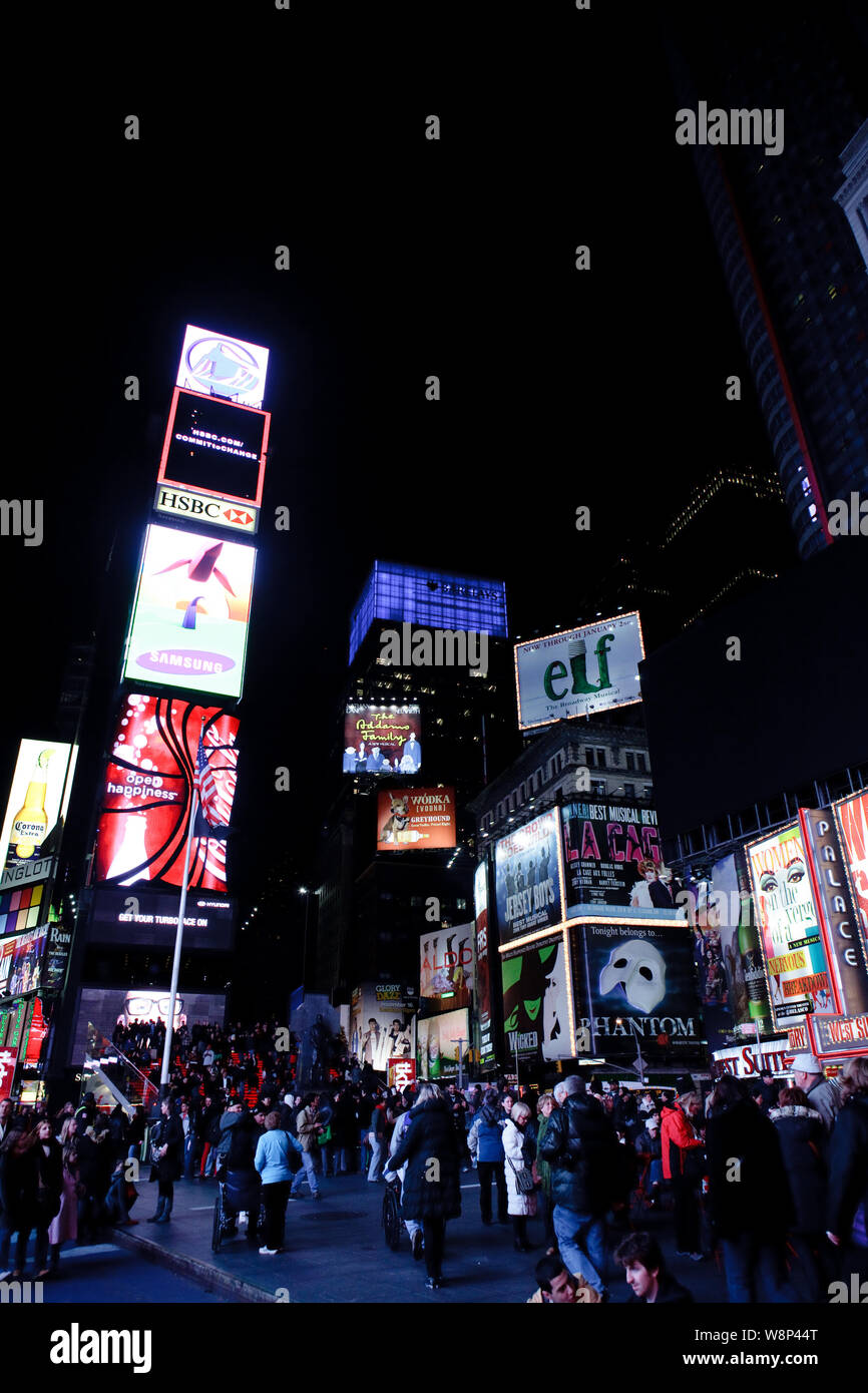 Time Square, New York at Night Stock Photo Alamy
