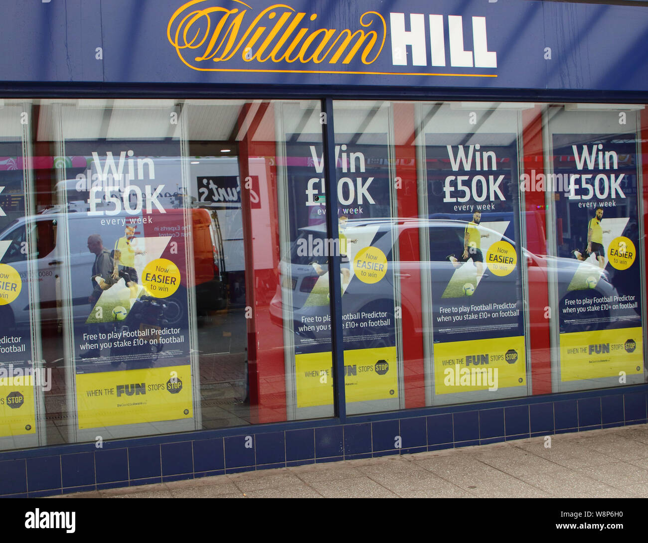 August 10, 2019, Paignton, Devon, United Kingdom: William Hill betting shop seen in Devon. (Credit Image: © Keith Mayhew/SOPA Images via ZUMA Wire) Stock Photo