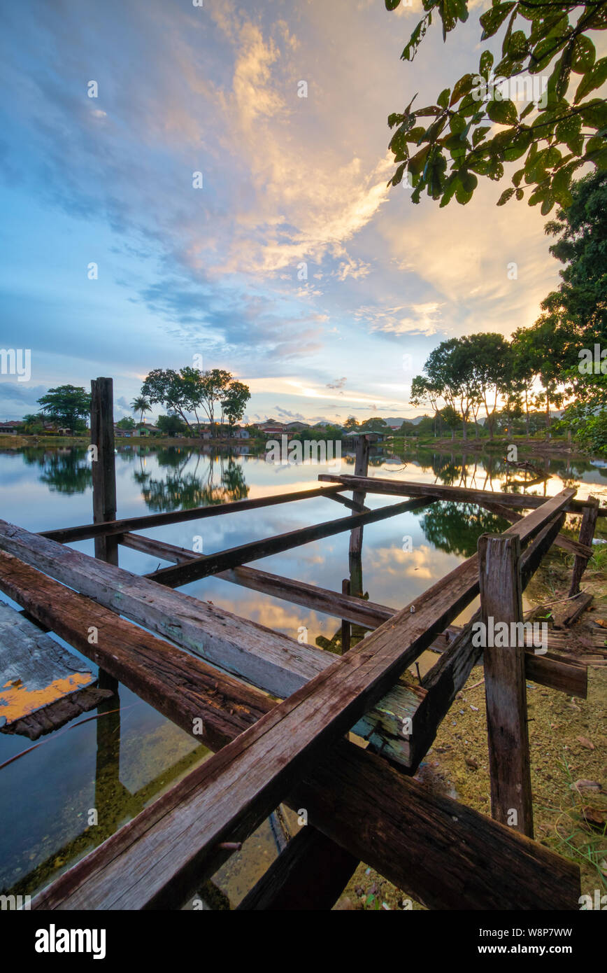 Beautiful sunset at Kampung Temiang at Ipoh, Malaysia Stock Photo  Alamy