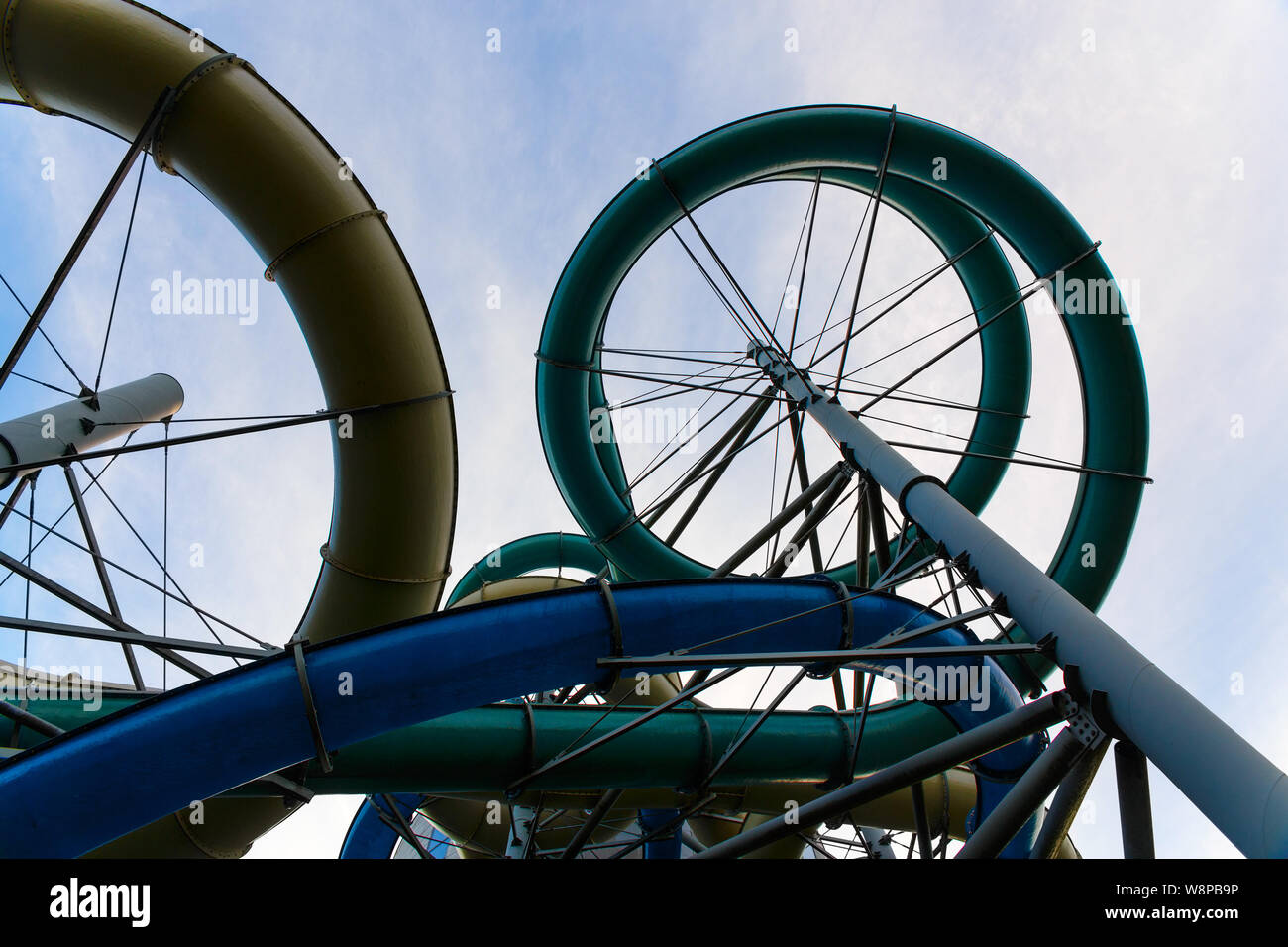 Water Park slides, tubes which are outside of the building. This allows