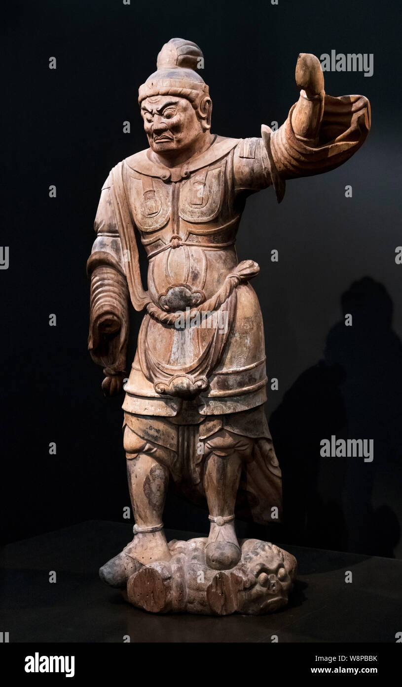 Standing Heavenly King, Heian period, 10th-11th century, National Museum, Tokyo, Japan Stock Photo
