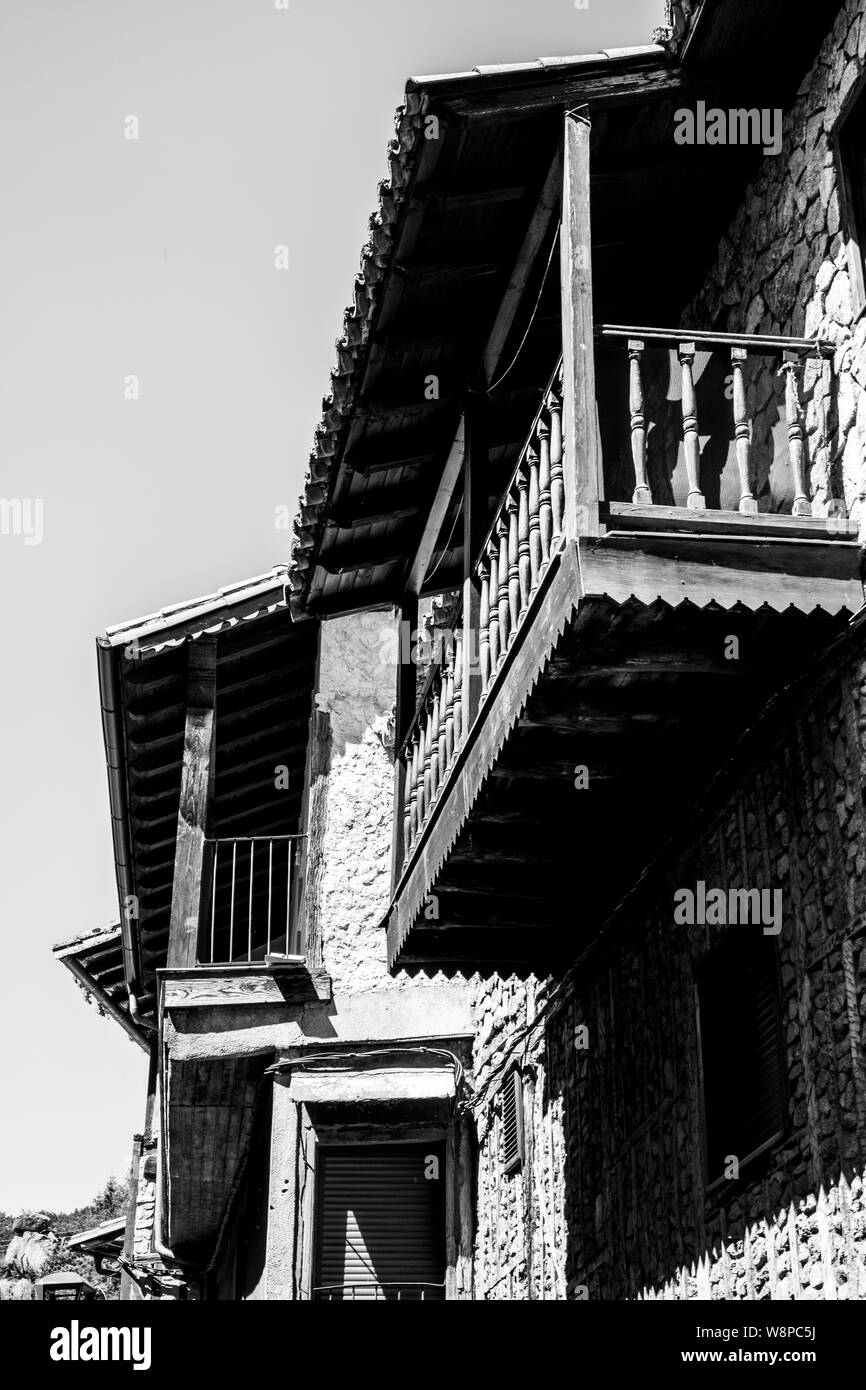Medieval houses in La Alberca old town, Salamanca, Spain Stock Photo
