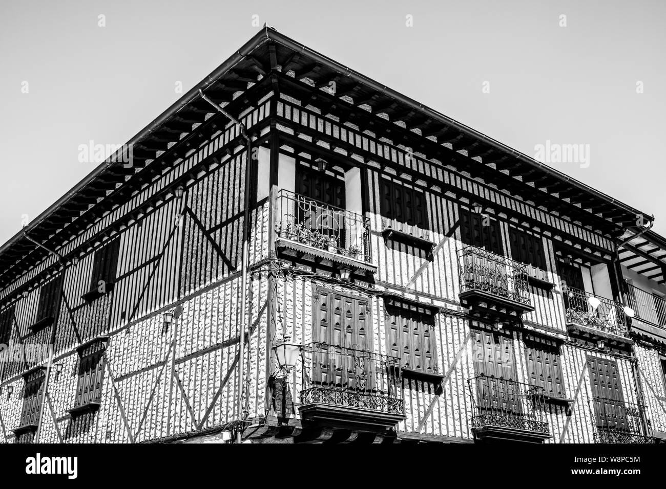 Medieval houses in La Alberca old town, Salamanca, Spain Stock Photo