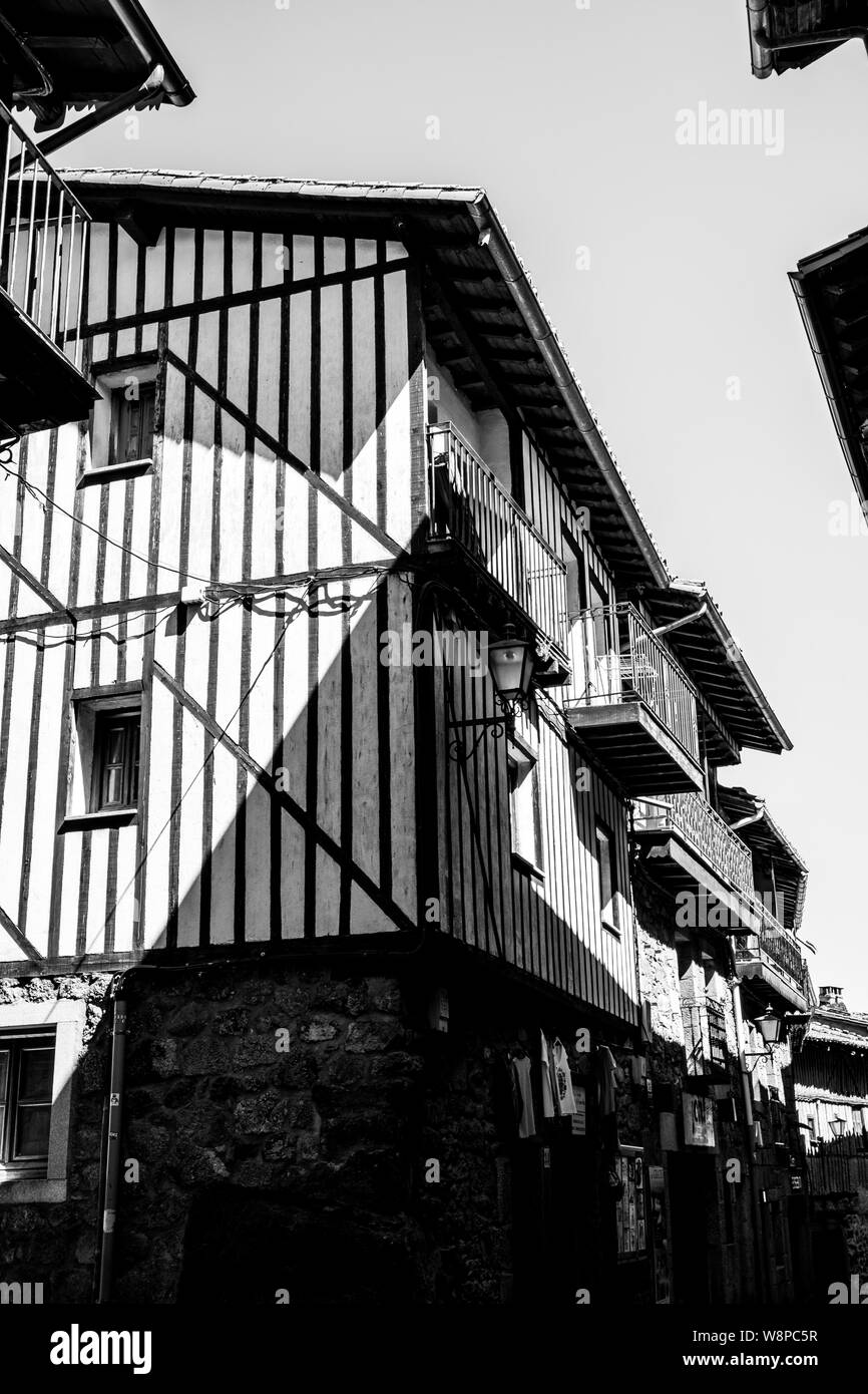 Medieval houses in La Alberca old town, Salamanca, Spain Stock Photo
