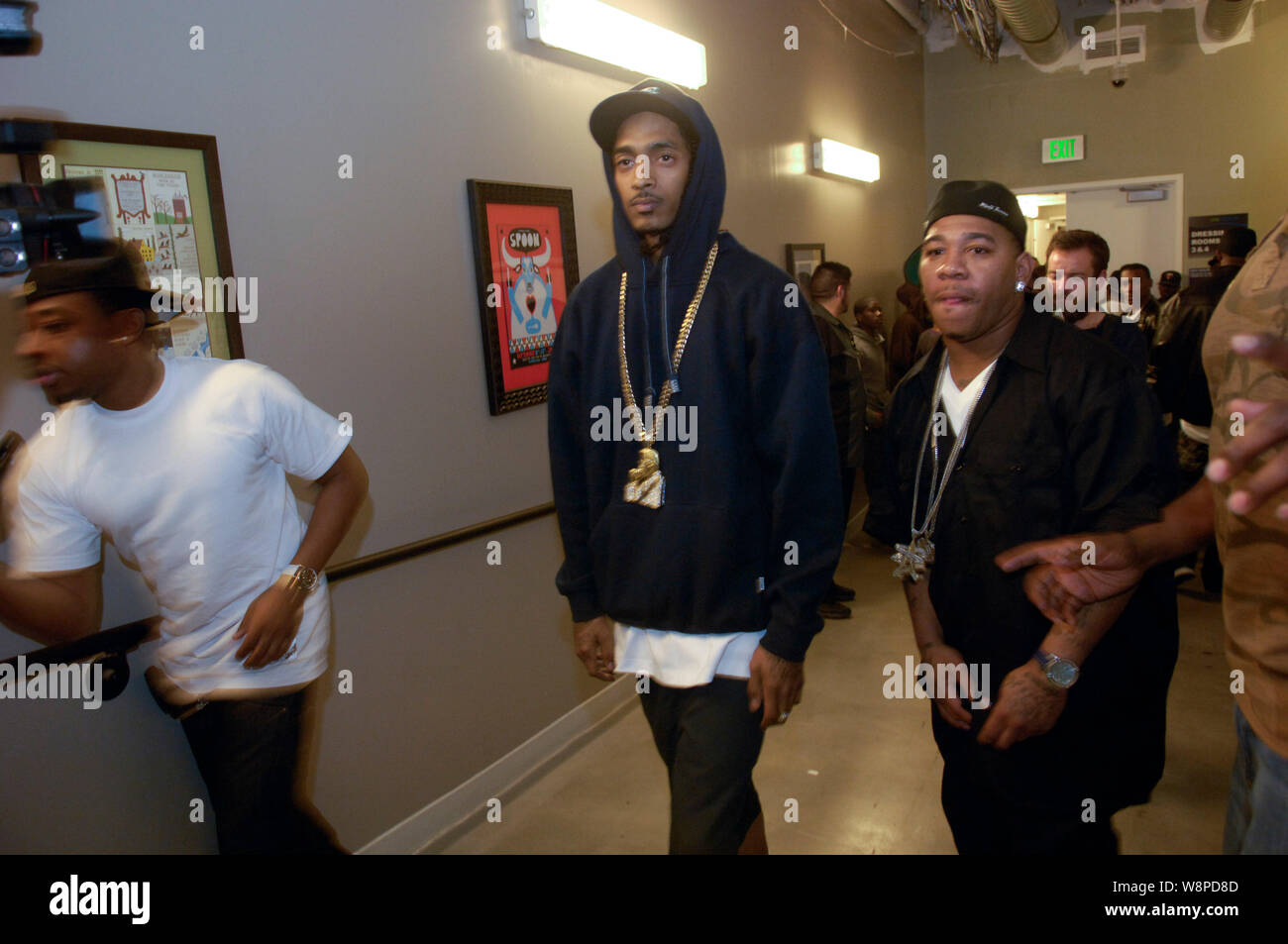 Rapper Nipsey Hussle (c) backstage at Club Nokia on February 20, 2009 in  Los Angeles, California Stock Photo - Alamy