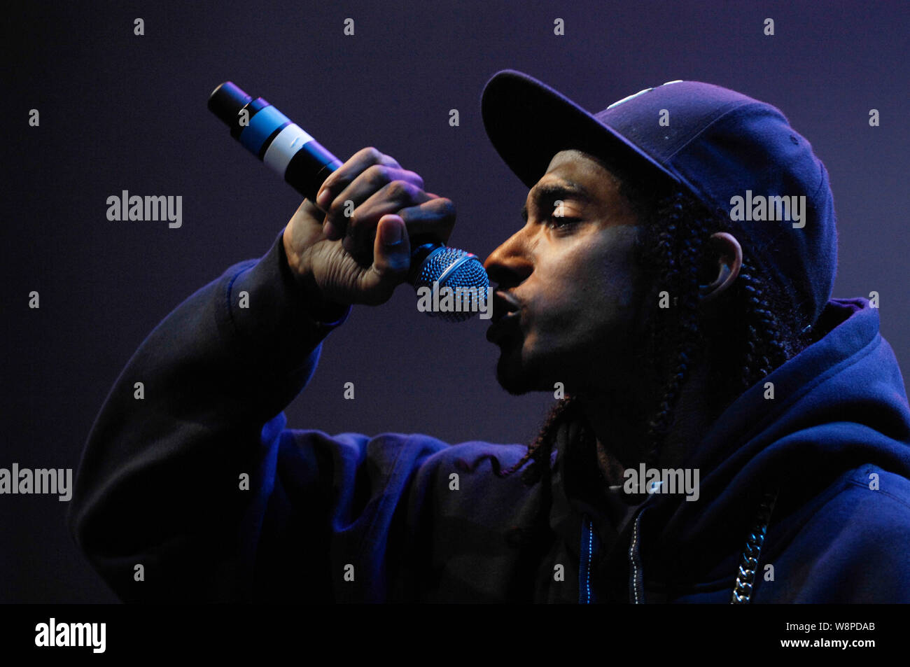Rapper Nipsey Hussle performs at Club Nokia on February 20, 2009 in Los Angeles, California