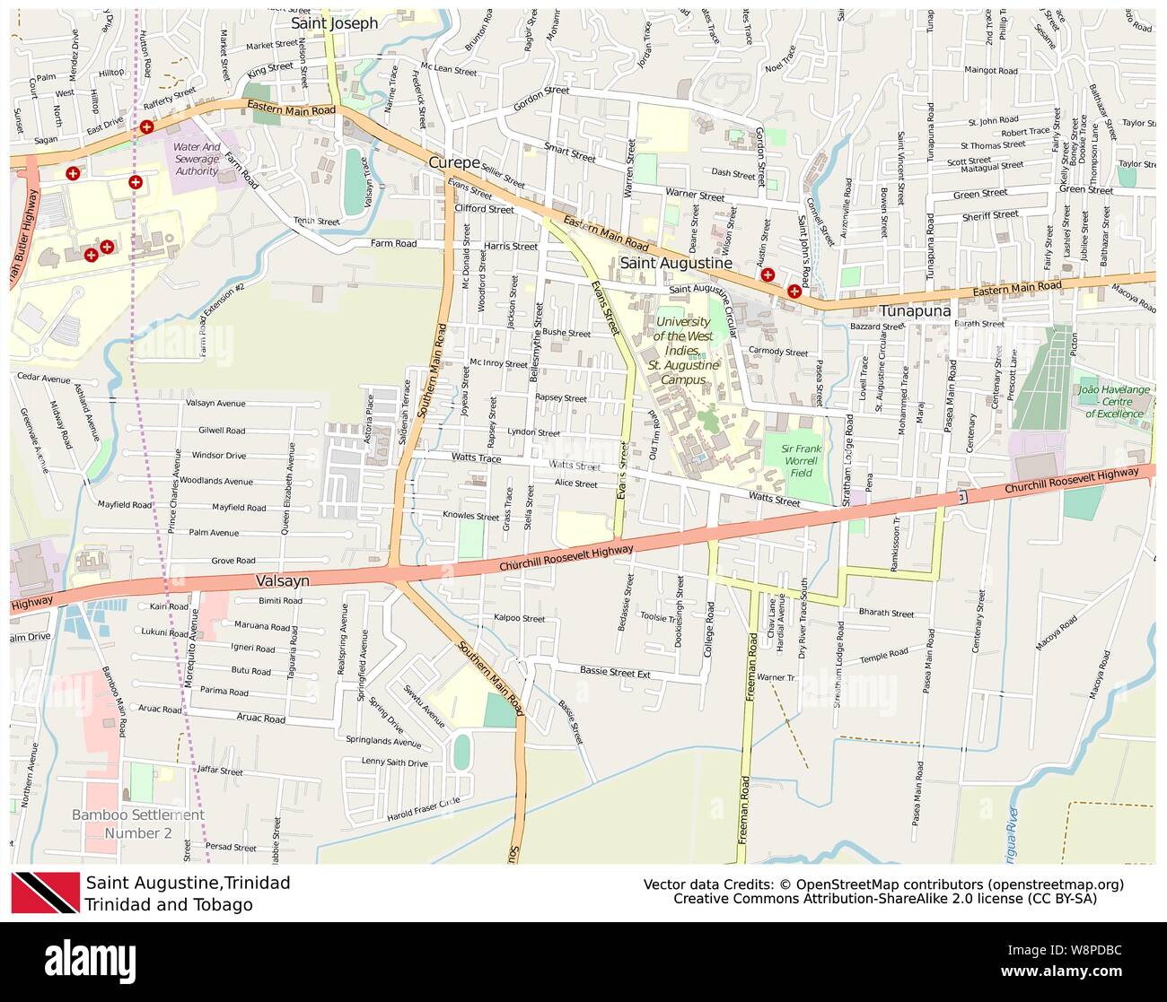 St Augustine City Limits Map St Augustine,Trinidad,Caribbean Stock Vector Image & Art - Alamy