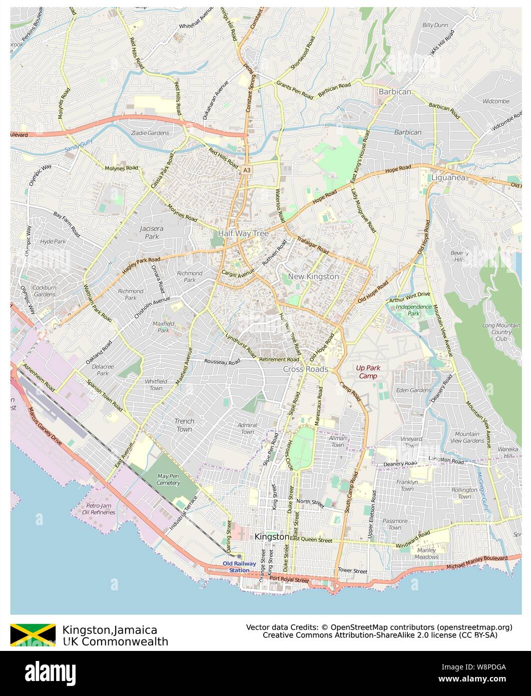 Map Of Kingston Jamaica High Resolution Stock Photography and Images