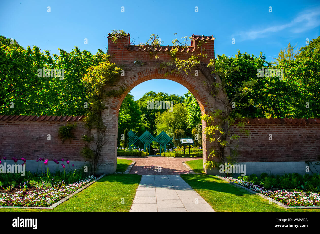 The door from the wall in the Pildammsparken park in the city of Malmo, Sweden Stock Photo