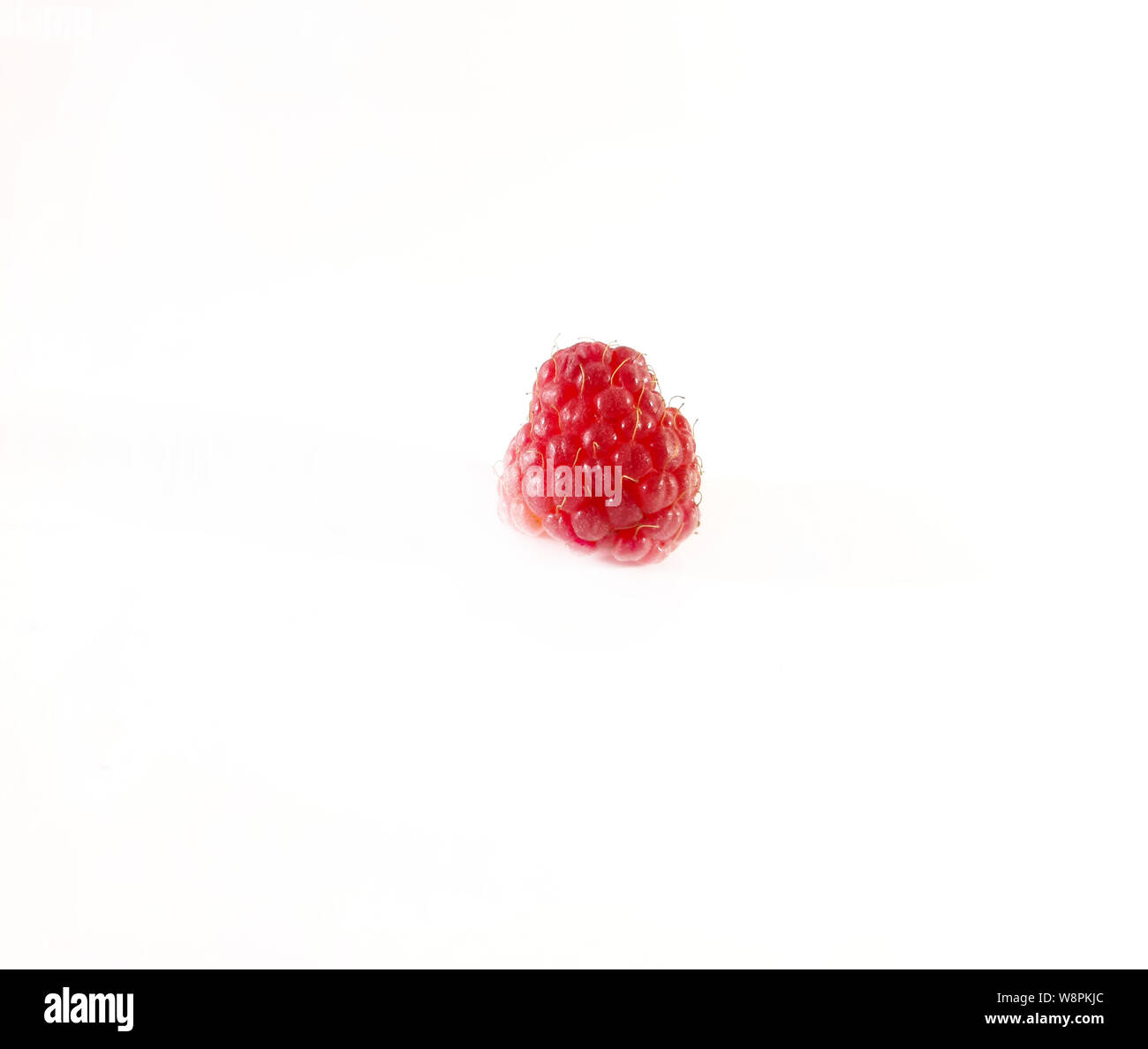 Photo of red raspberries, isolated, delicious food, white background, plant for food Stock Photo