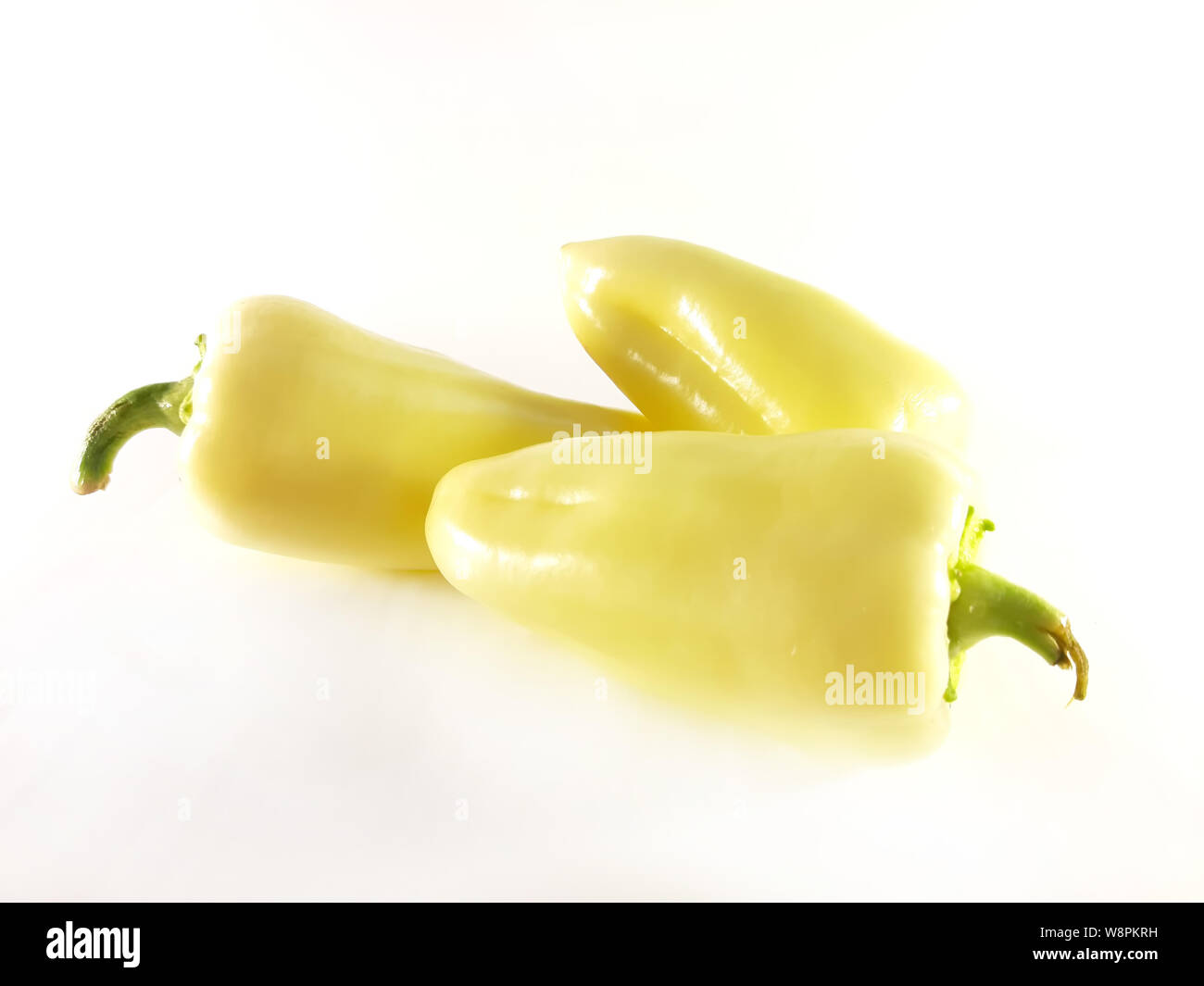Modern closeup of pepper on white background. Gourmet food dor diet photo Stock Photo