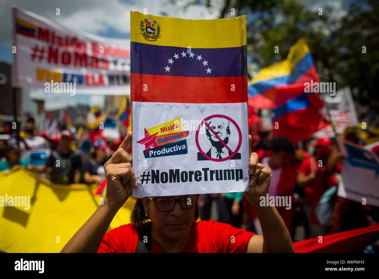 Caracas Venezuela 10th August 2019 Supporters Of The Government Of Nicolas Maduro Participate In A Demonstration