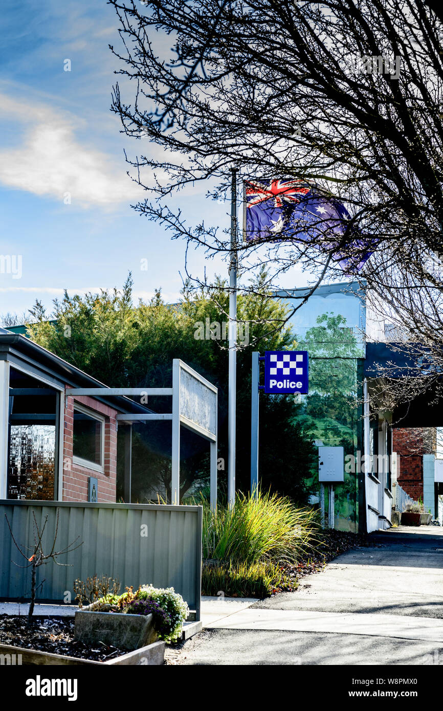 Police Station at Linton an Australian Country Town , Western Victoria Stock Photo