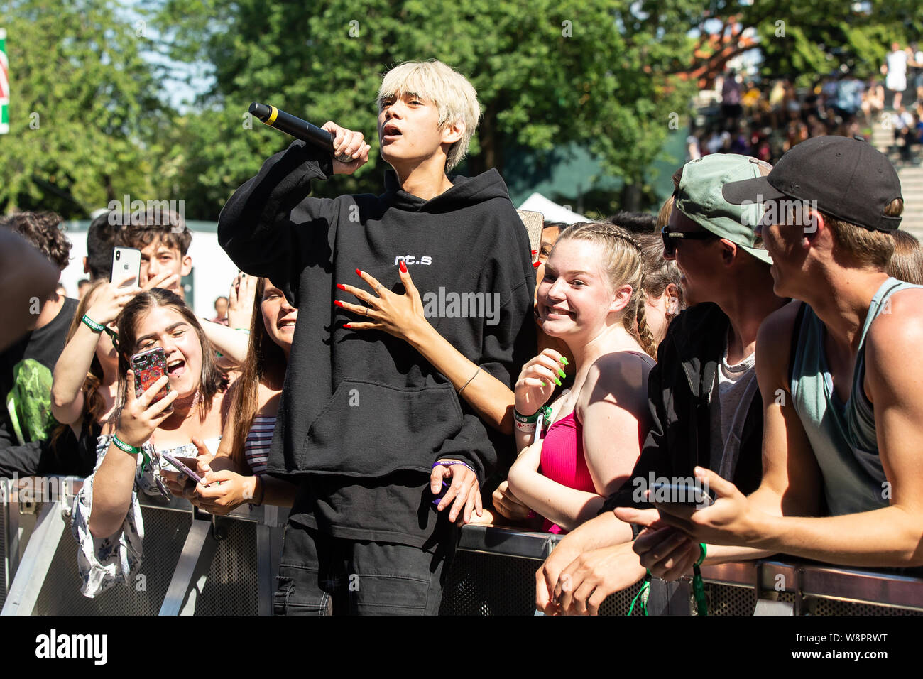 Canadian rap outfit Angst performing at Breakout Festival day 2 at the PNE Amphitheatre in Vancouver, BC on  June 16th, 2019 Stock Photo