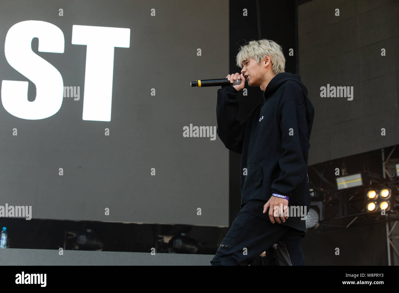 Canadian rap outfit Angst performing at Breakout Festival day 2 at the PNE Amphitheatre in Vancouver, BC on  June 16th, 2019 Stock Photo