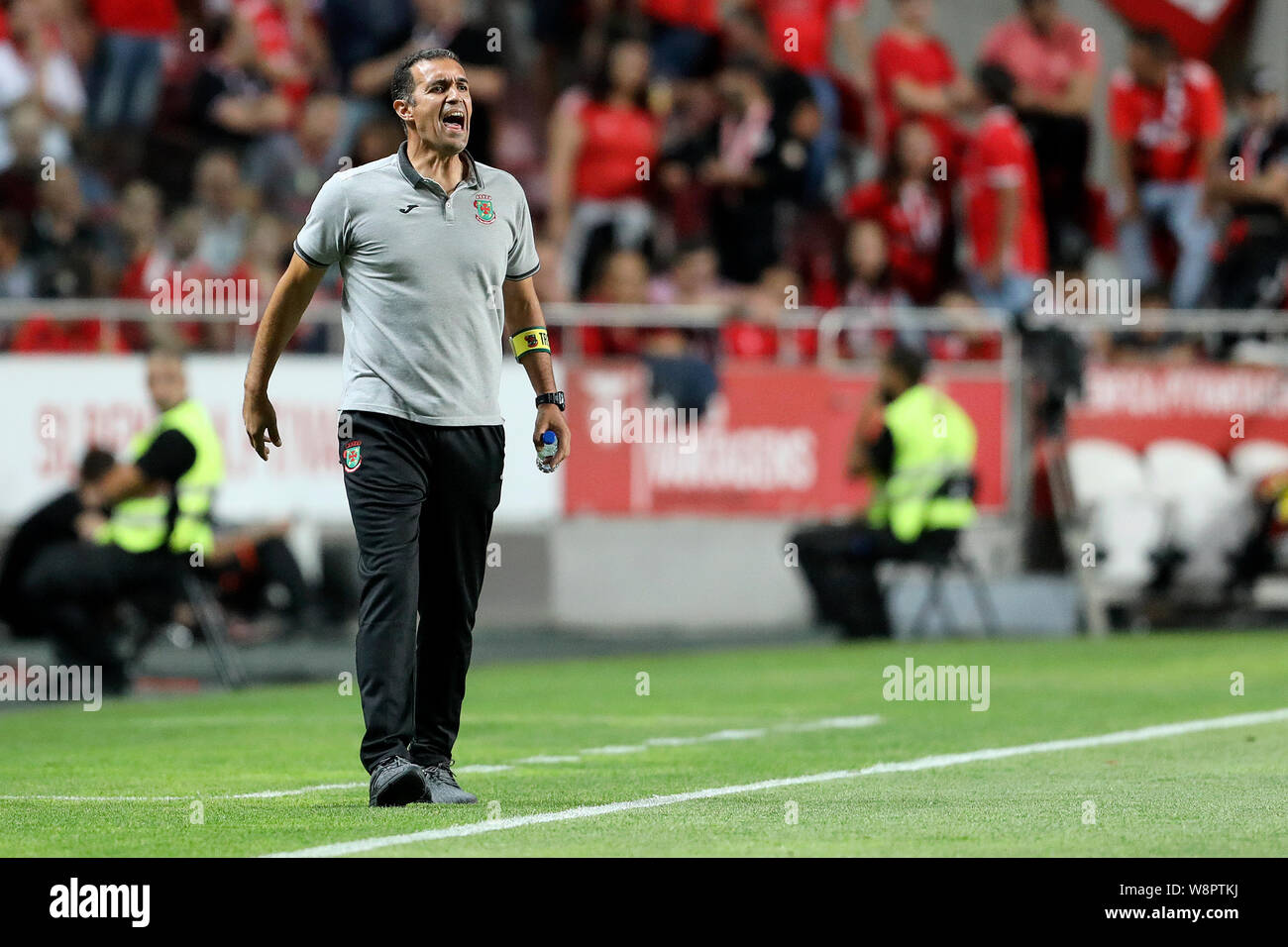Lisbon, Portugal. 10th Aug, 2019. Coach Filipe Rocha of FC Paços de Ferreira in action during the League NOS 2019/20 footballl match between SL Benfica vs FC Paços de Ferreira.(Final score: SL Benfica 5 - 0 FC Paços de Ferreira) Credit: SOPA Images Limited/Alamy Live News Stock Photo