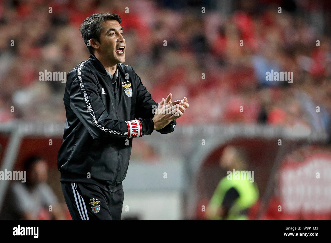 Lisbon, Portugal. 10th Aug, 2019. Coach Bruno Lage of SL Benfica in action during the League NOS 2019/20 footballl match between SL Benfica vs FC Paços de Ferreira. (Final score: SL Benfica 5 - 0 FC Paços de Ferreira) Credit: SOPA Images Limited/Alamy Live News Stock Photo