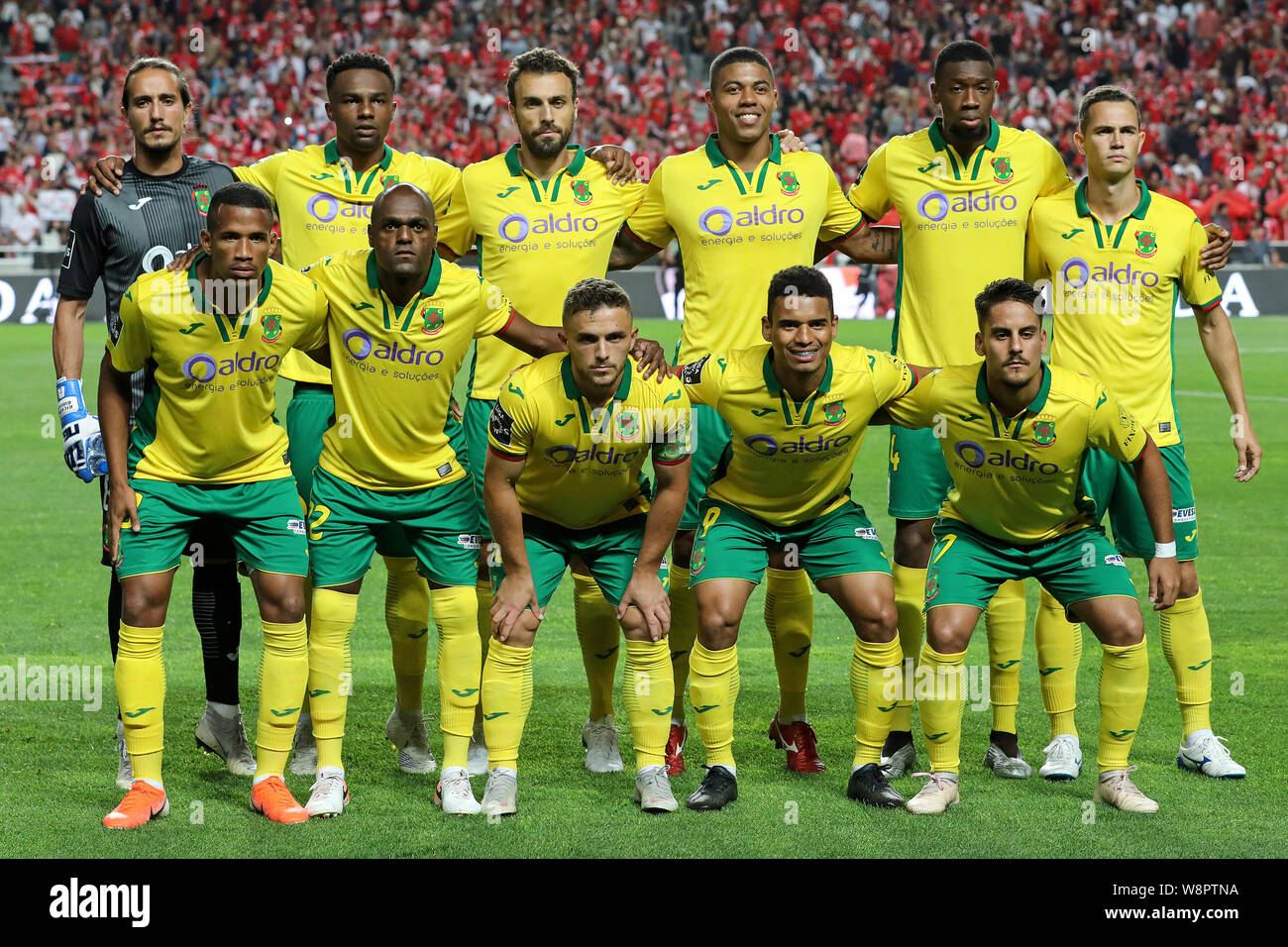 Lisbon, Portugal. 10th Aug, 2019. Line up of the FC Paços de Ferreira team during the League NOS 2019/20 footballl match between SL Benfica vs FC Paços de Ferreira.(Final score: SL Benfica 5 - 0 FC Paços de Ferreira) Credit: SOPA Images Limited/Alamy Live News Stock Photo