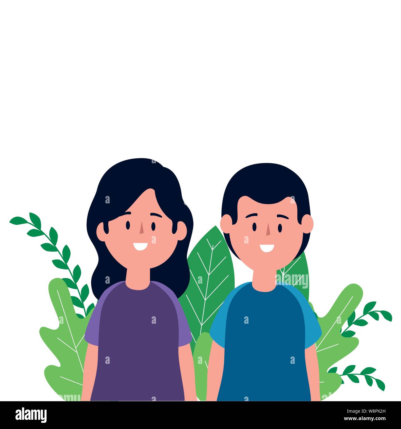 little kids couple on the park scene Stock Vector Image & Art - Alamy