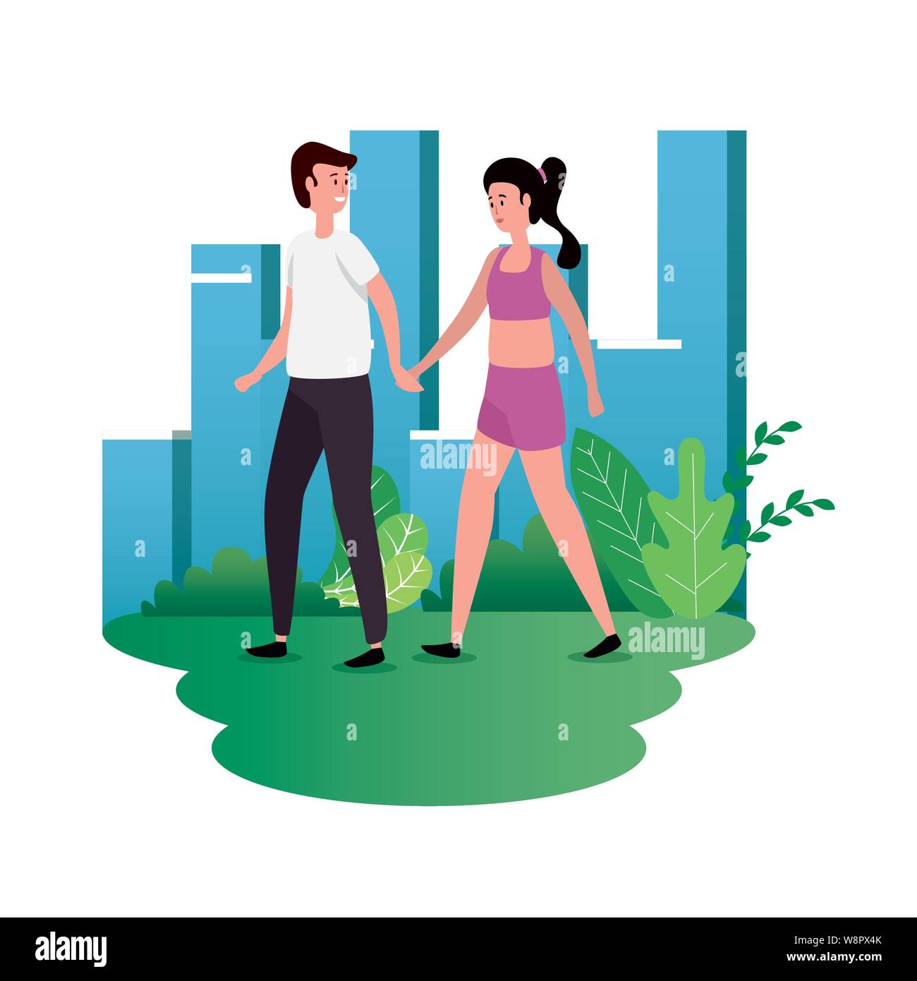 cute lovers couple on the park characters Stock Vector Image & Art - Alamy