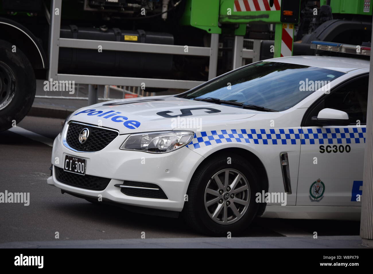 Police and Car Stock Photo