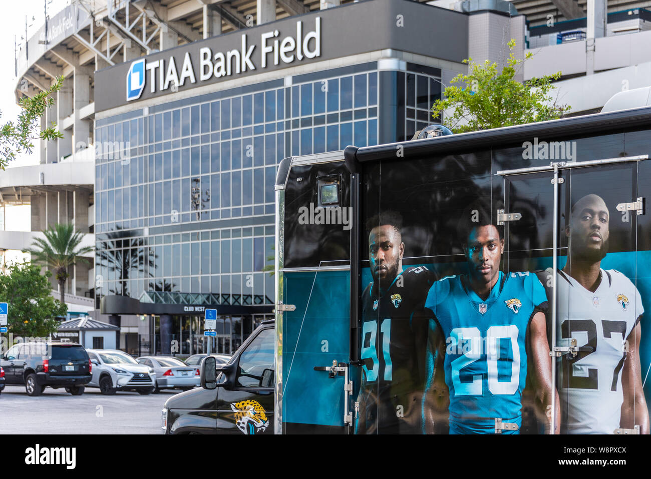 TIAA Bank Field, home of the Jacksonville Jaguars in downtown Jacksonville, Florida. (USA) Stock Photo