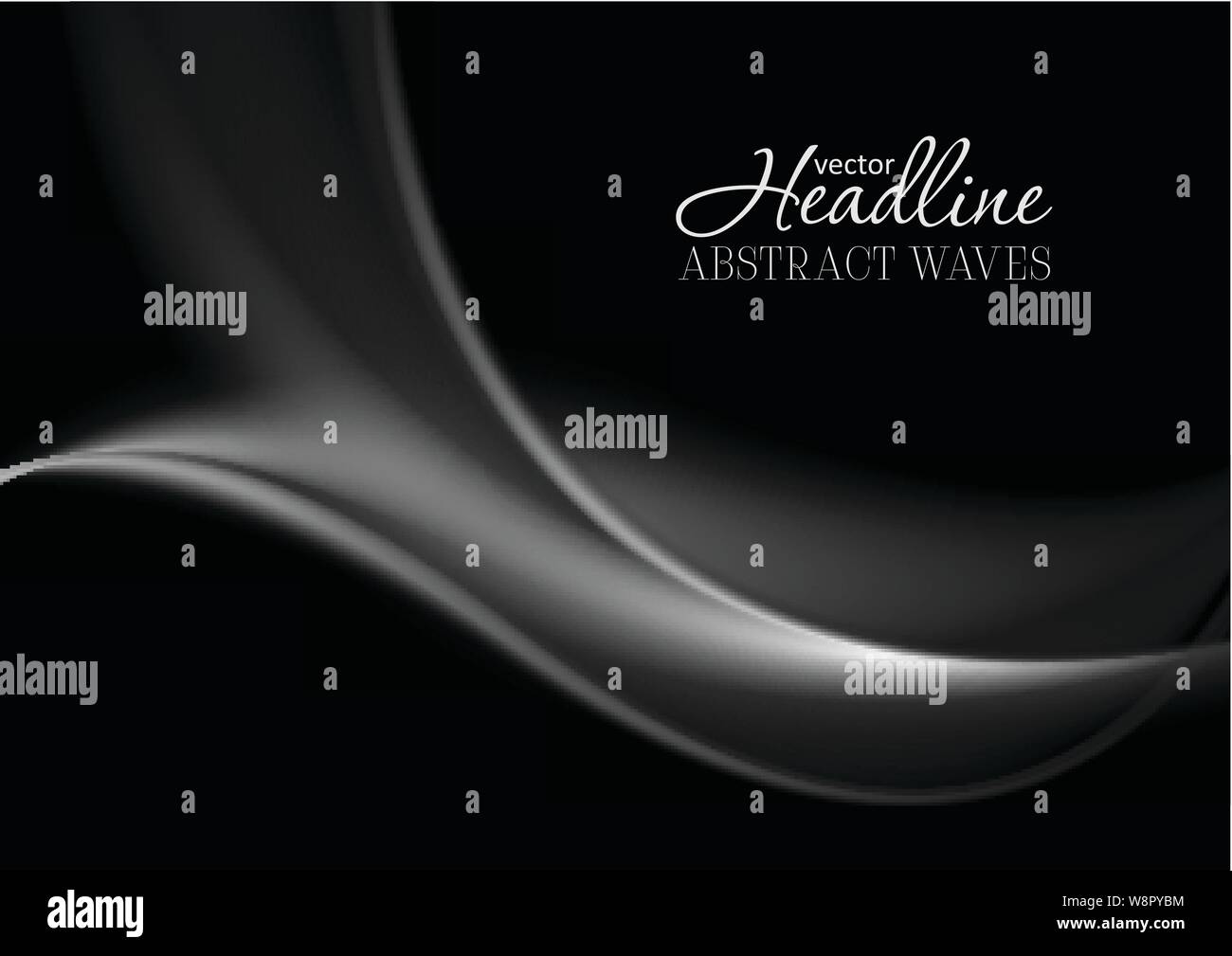Abstract smooth black wavy smoke background. Vector design Stock Vector ...