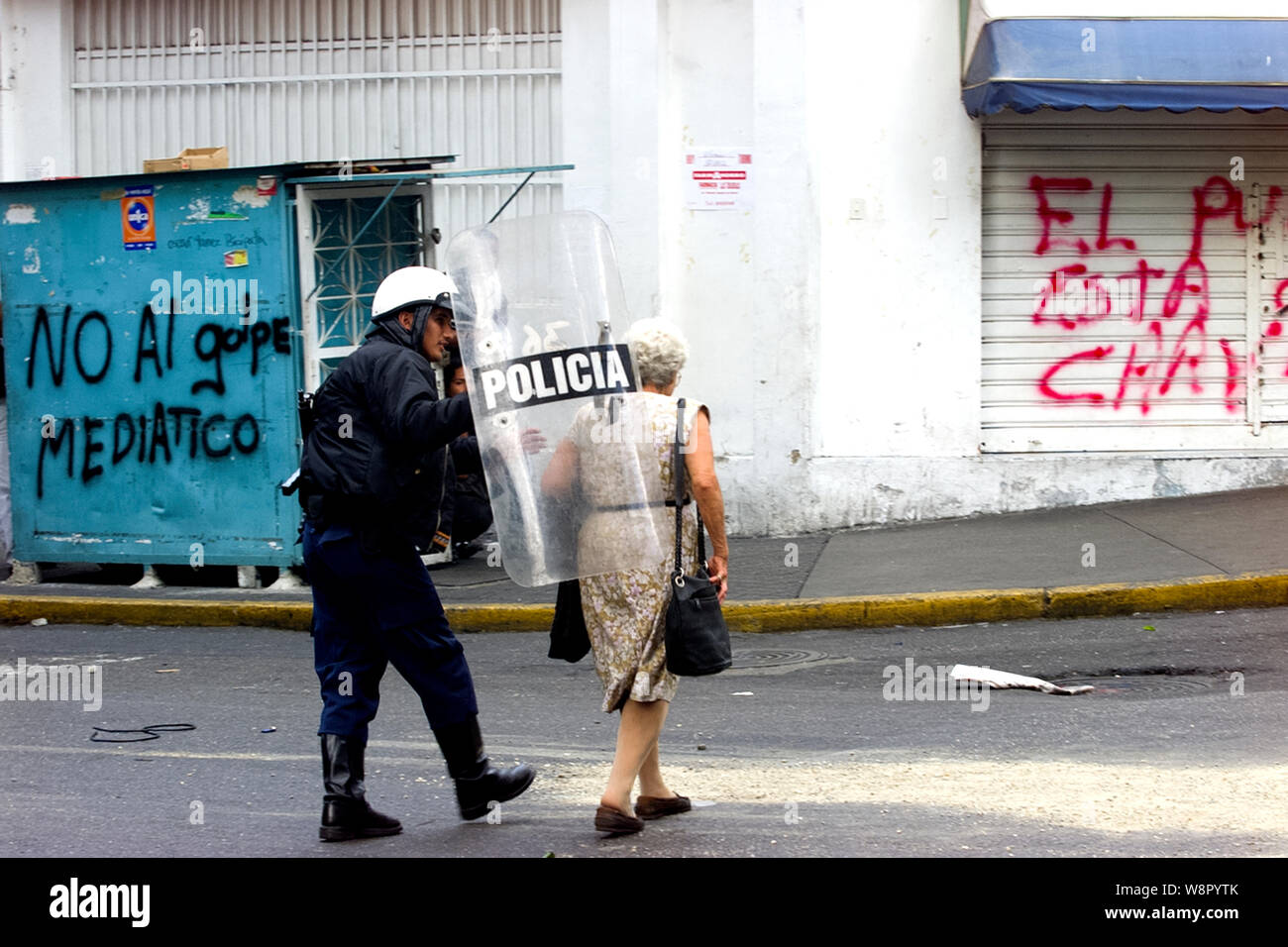 Police with shield hi-res stock photography and images - Alamy