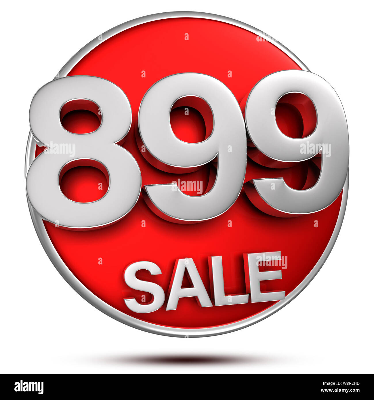 899 sale 3d rendering on white background.(with Clipping Path). Stock Photo