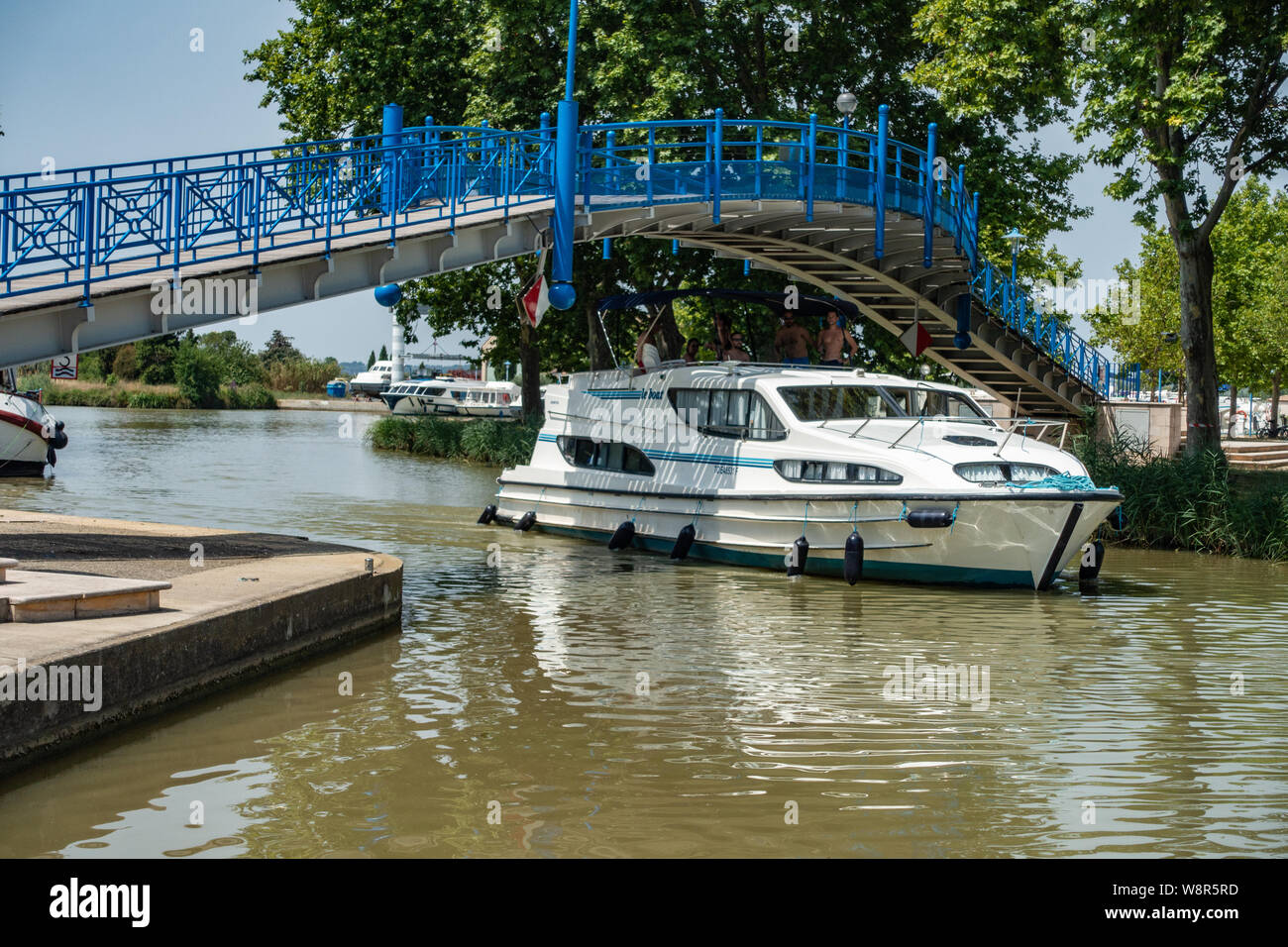 Hire boat from Le Boat, France Stock Photo