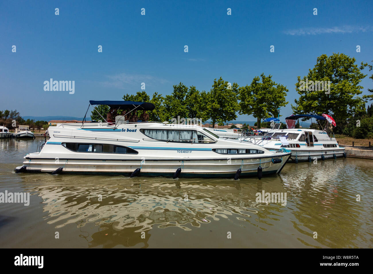 Hire boat from Le Boat, France Stock Photo