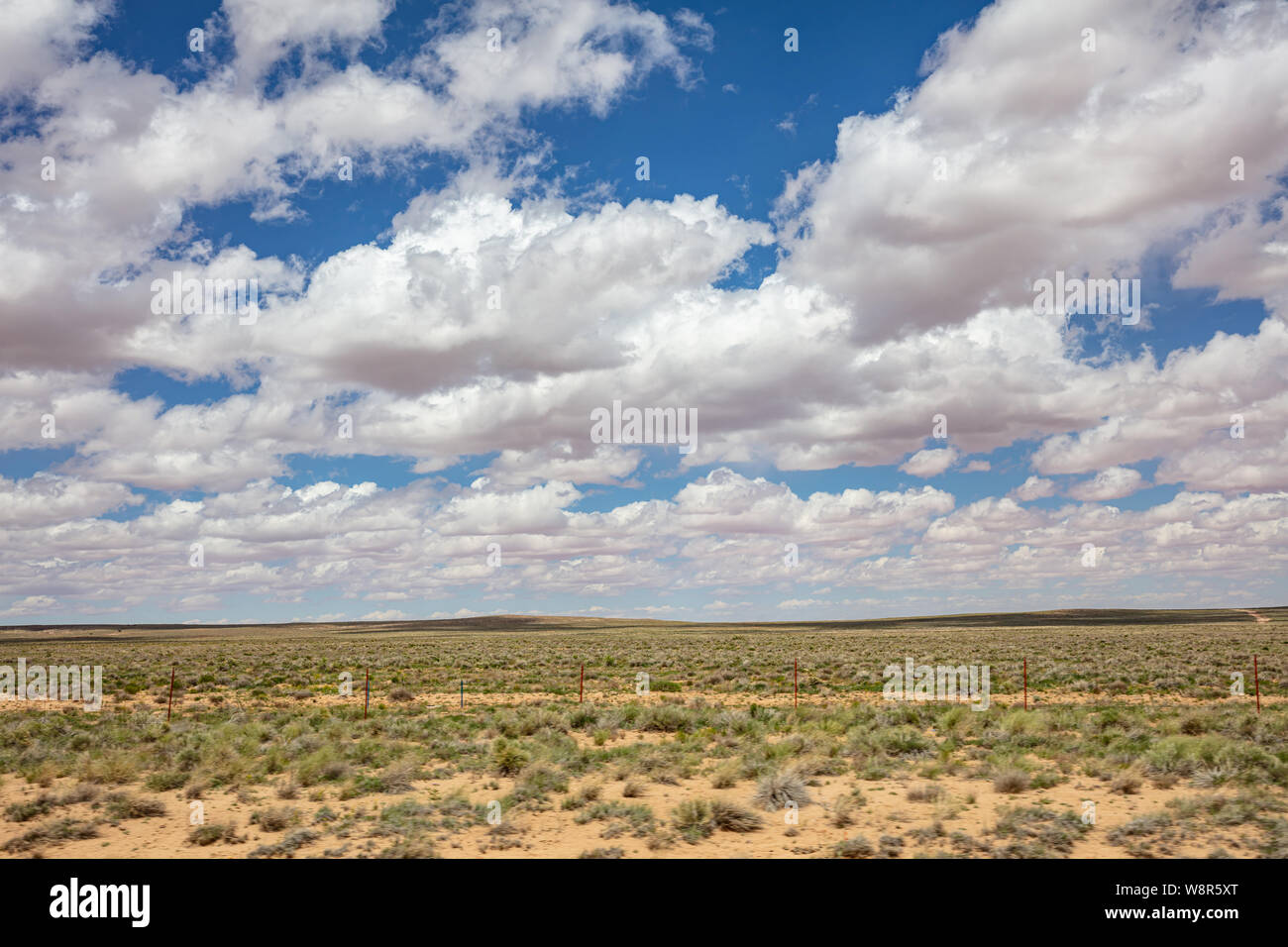 Desert landscape, US. Blue sky with clouds in a spring day Stock Photo ...