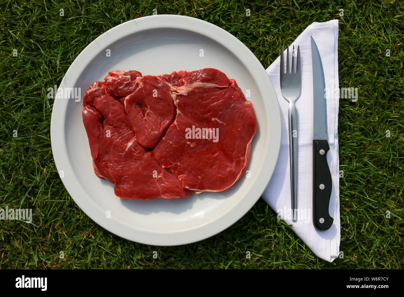 Carnivore diet rib eye steak Stock Photo