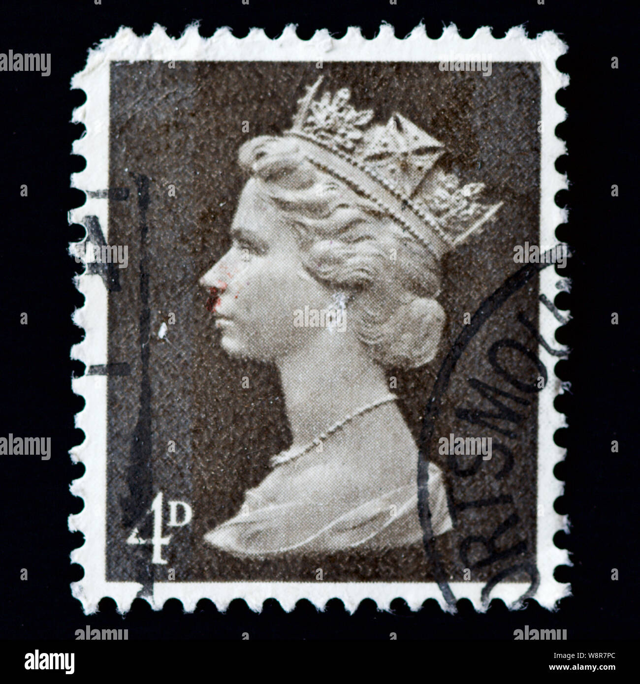 Great Britain Postage Stamp - Pre-decimal Queen Elizabeth II Stock