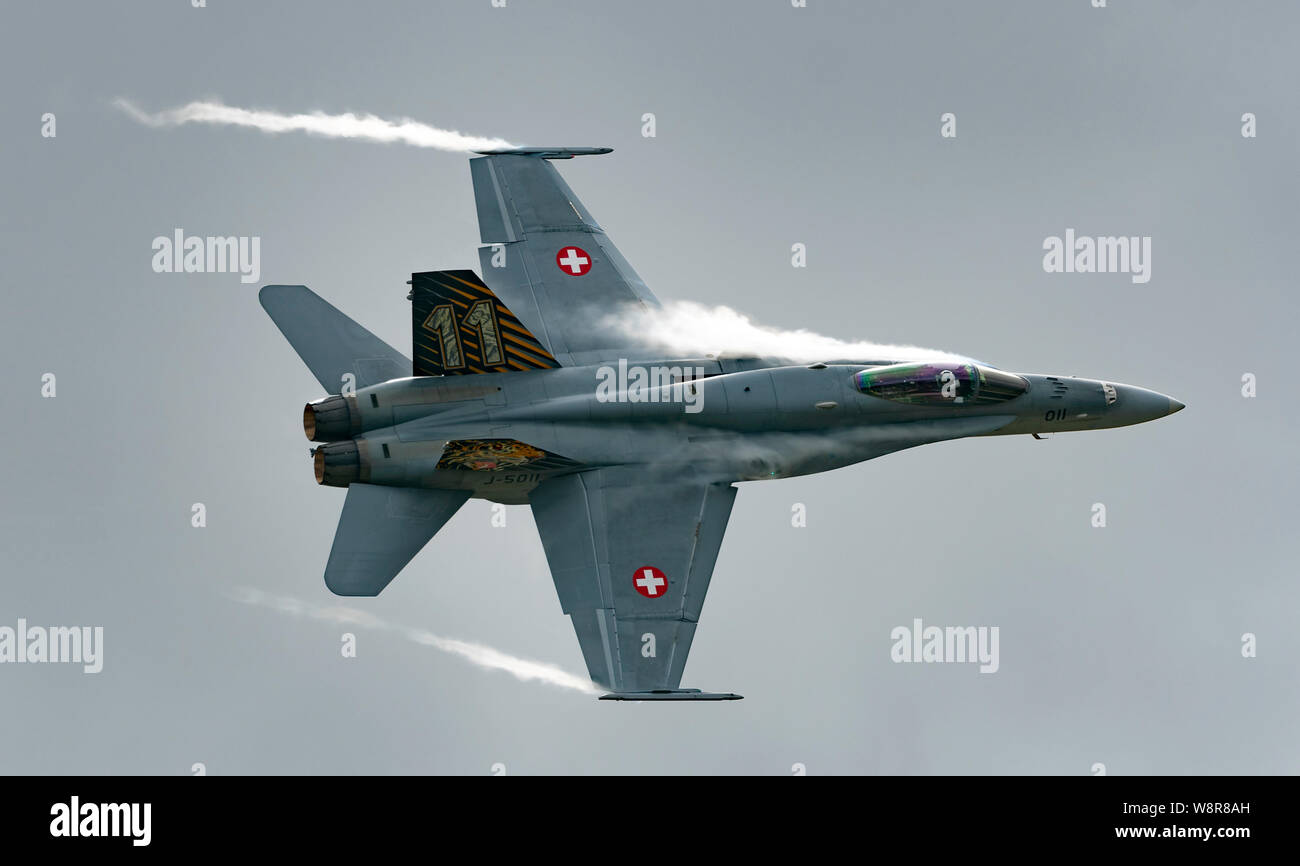 Swiss F18 Hornet at the Royal International Air Tattoo 2019 Stock Photo