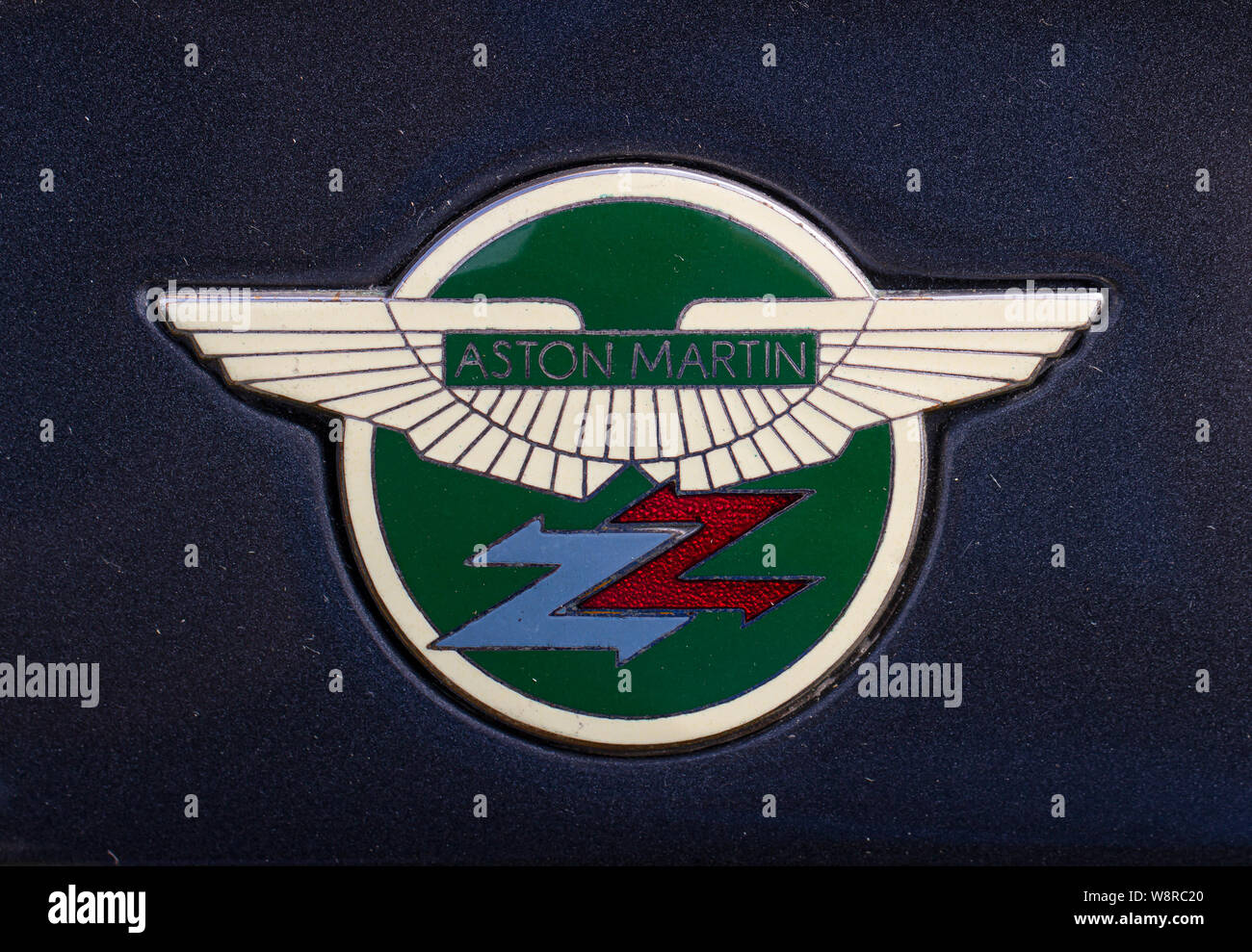 1990 Aston Martin V8 Vantage Volante Zagato car badge Stock Photo