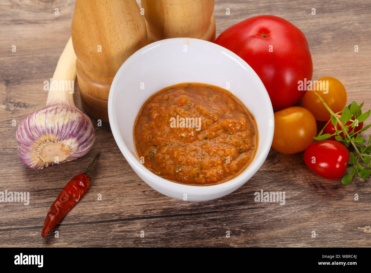 Famous Spanish gazpacho tomato cold soup Stock Photo - Alamy