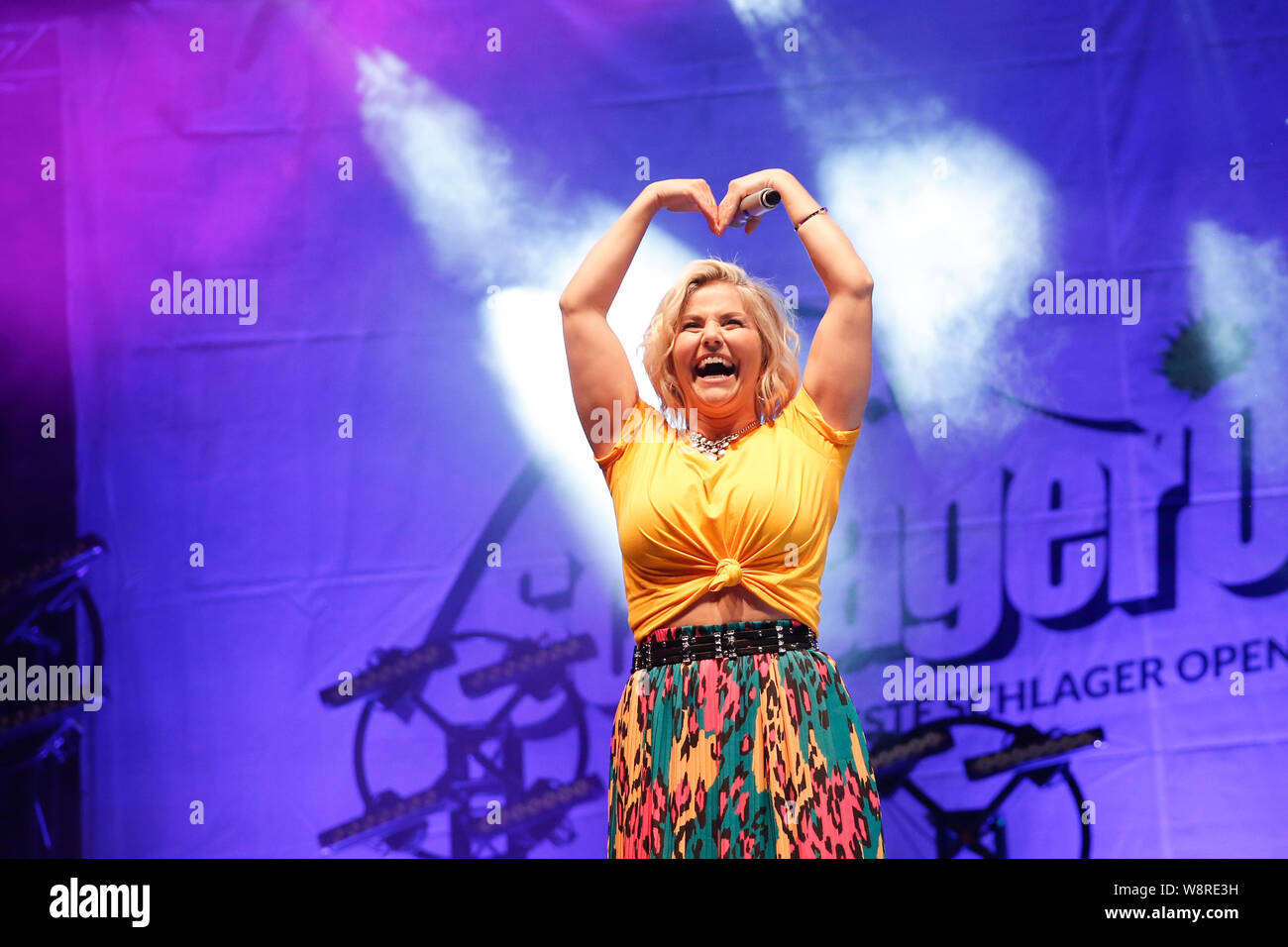 Berlin, Germany. 10th Aug, 2019. Beatrice Egli at the Schlager-Olymp Open  Air at Im Freizeit- und Erholungspark Berlin Lübars Credit: Georg  Wenzel/dpa-Zentralbild/ZB/dpa/Alamy Live News Stock Photo - Alamy