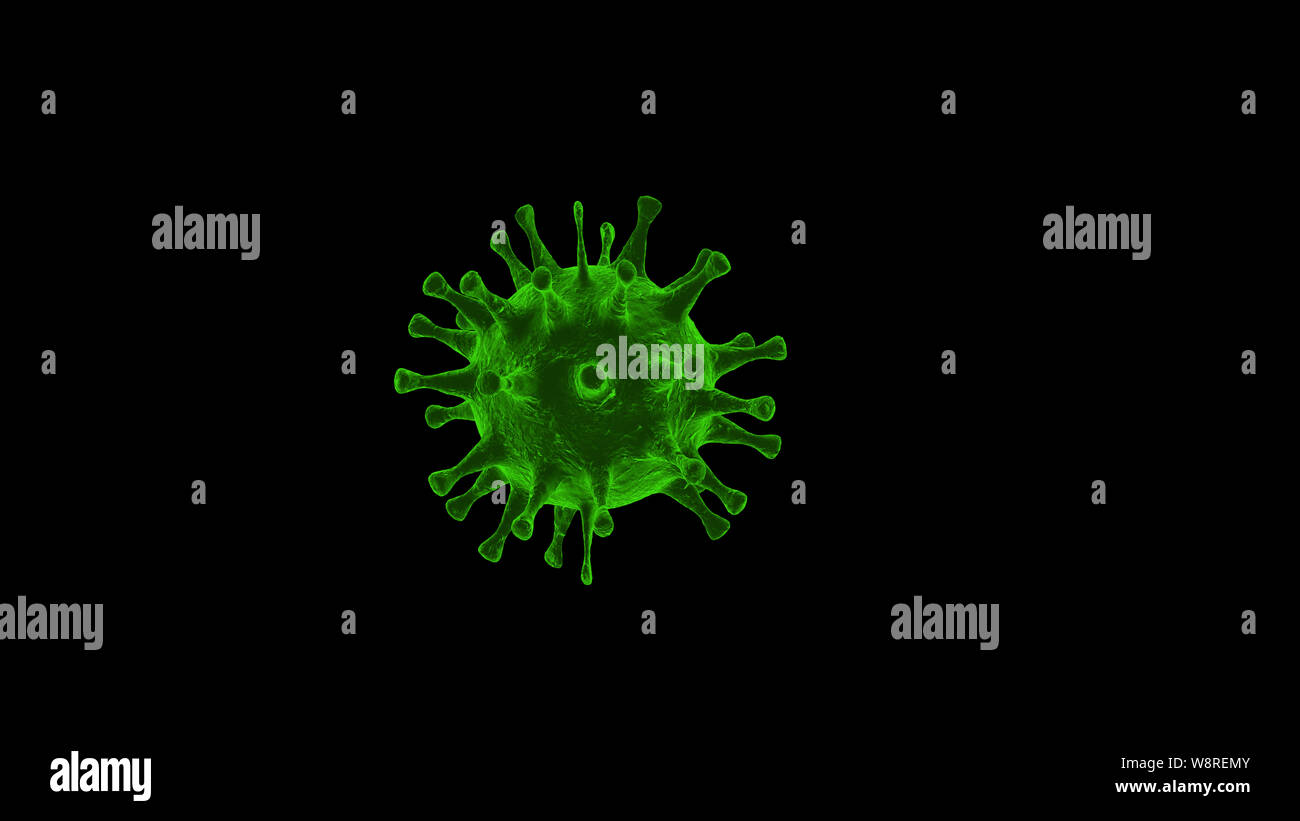 Bacteria, virus, cell 3D Illustration on black background Stock Photo ...