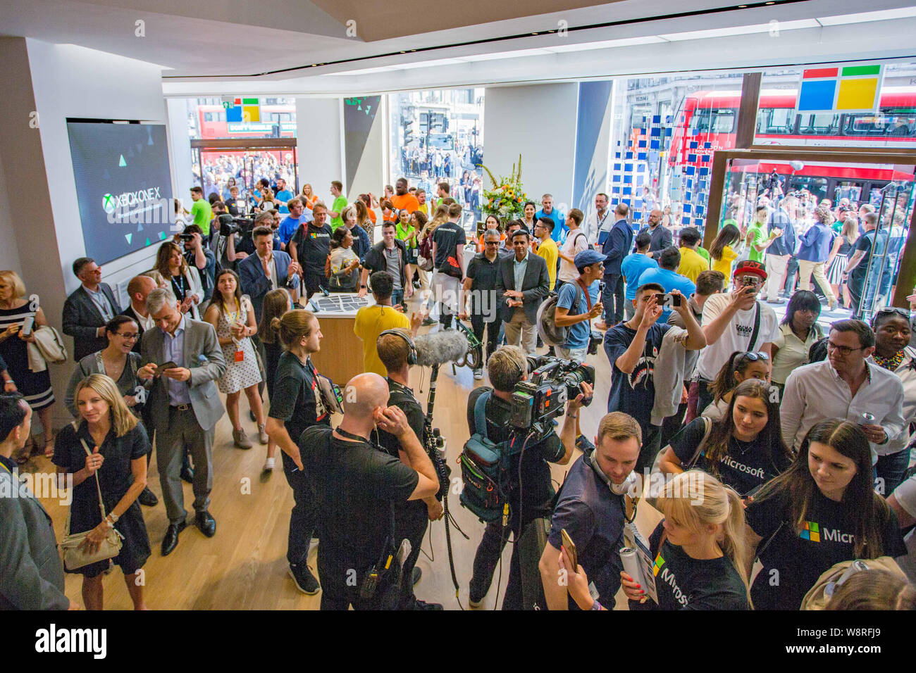 Microsoft open their new flagship retail store in Oxford Circus, London. Featuring: Atmosphere, View Where: London, United Kingdom When: 11 Jul 2019 Credit: Wheatley/WENN Stock Photo