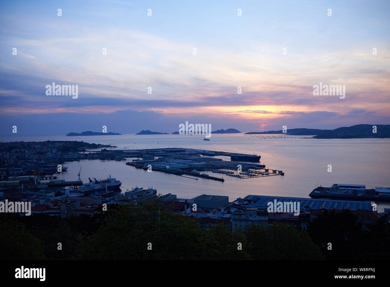 View of Vigo and its shoreline Stock Photo