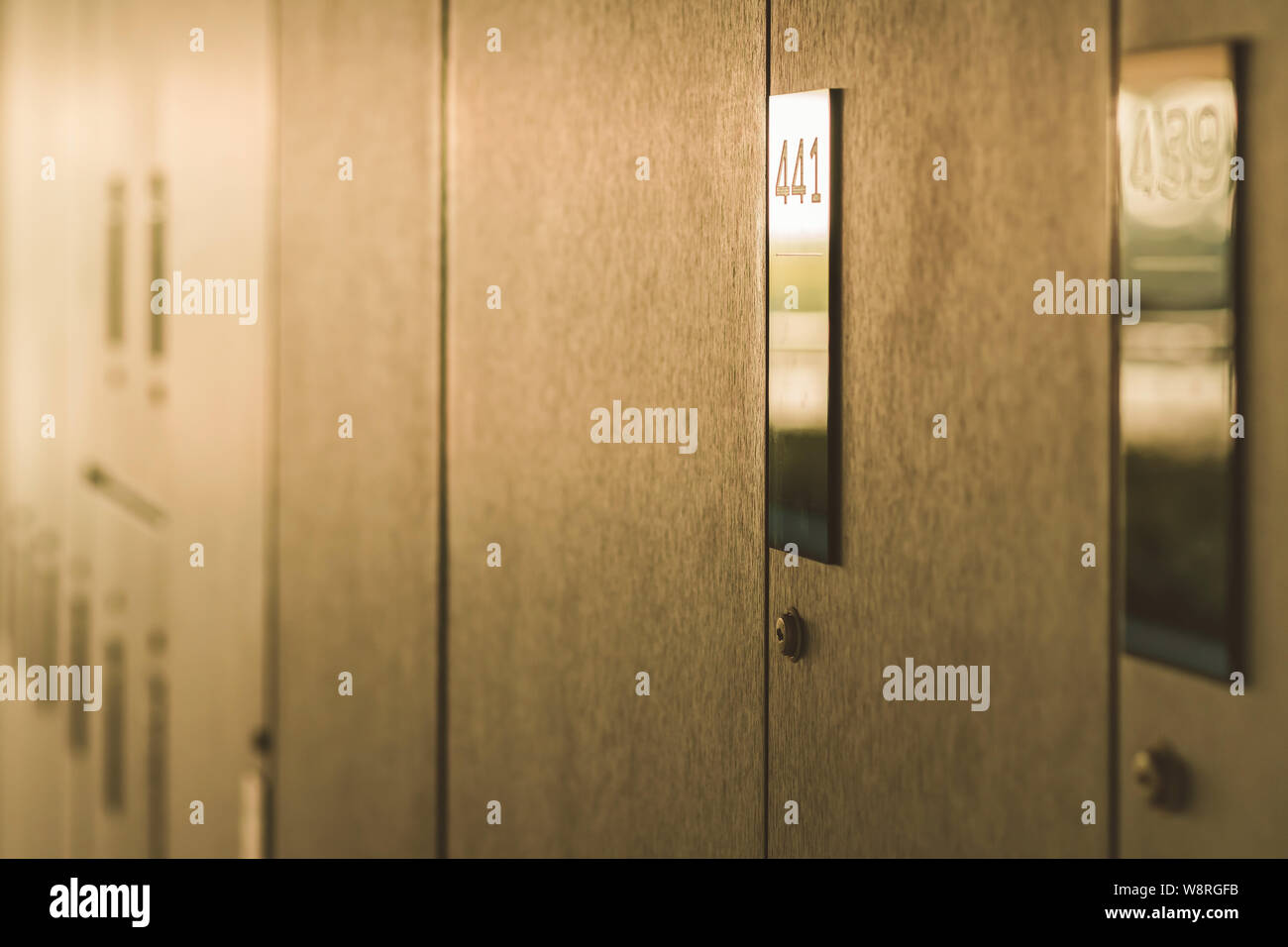 Lockers room for storing musical instruments in music schools Stock Photo Alamy