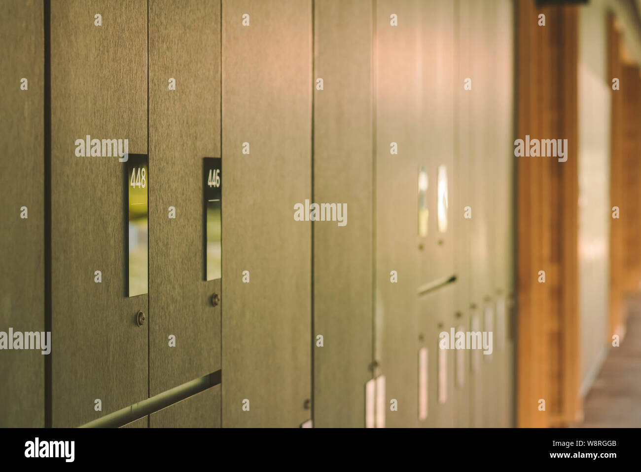 Lockers room for storing musical instruments in music schools Stock Photo Alamy