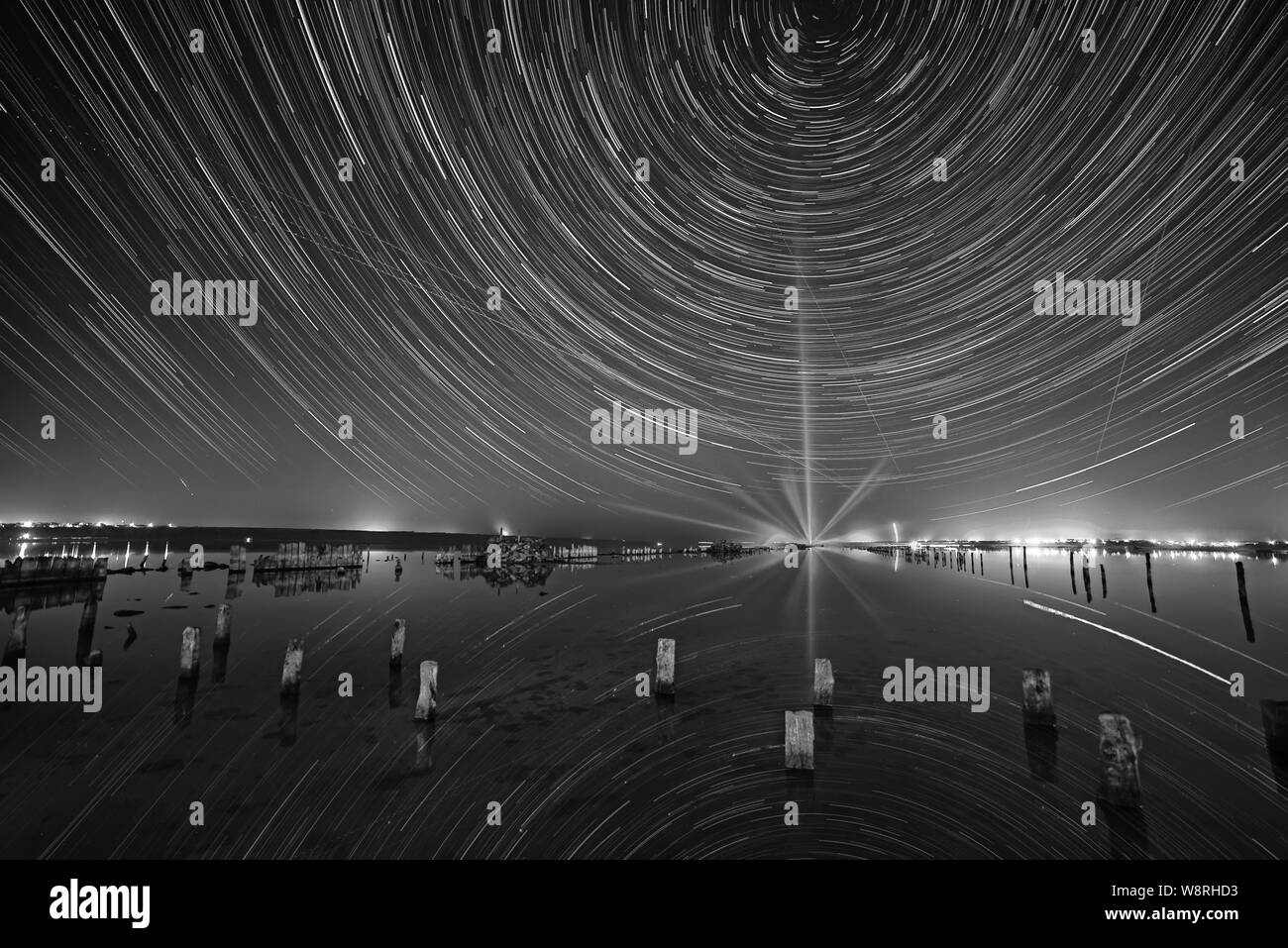 Beautiful starry night background Black and White Stock Photos & Images ...